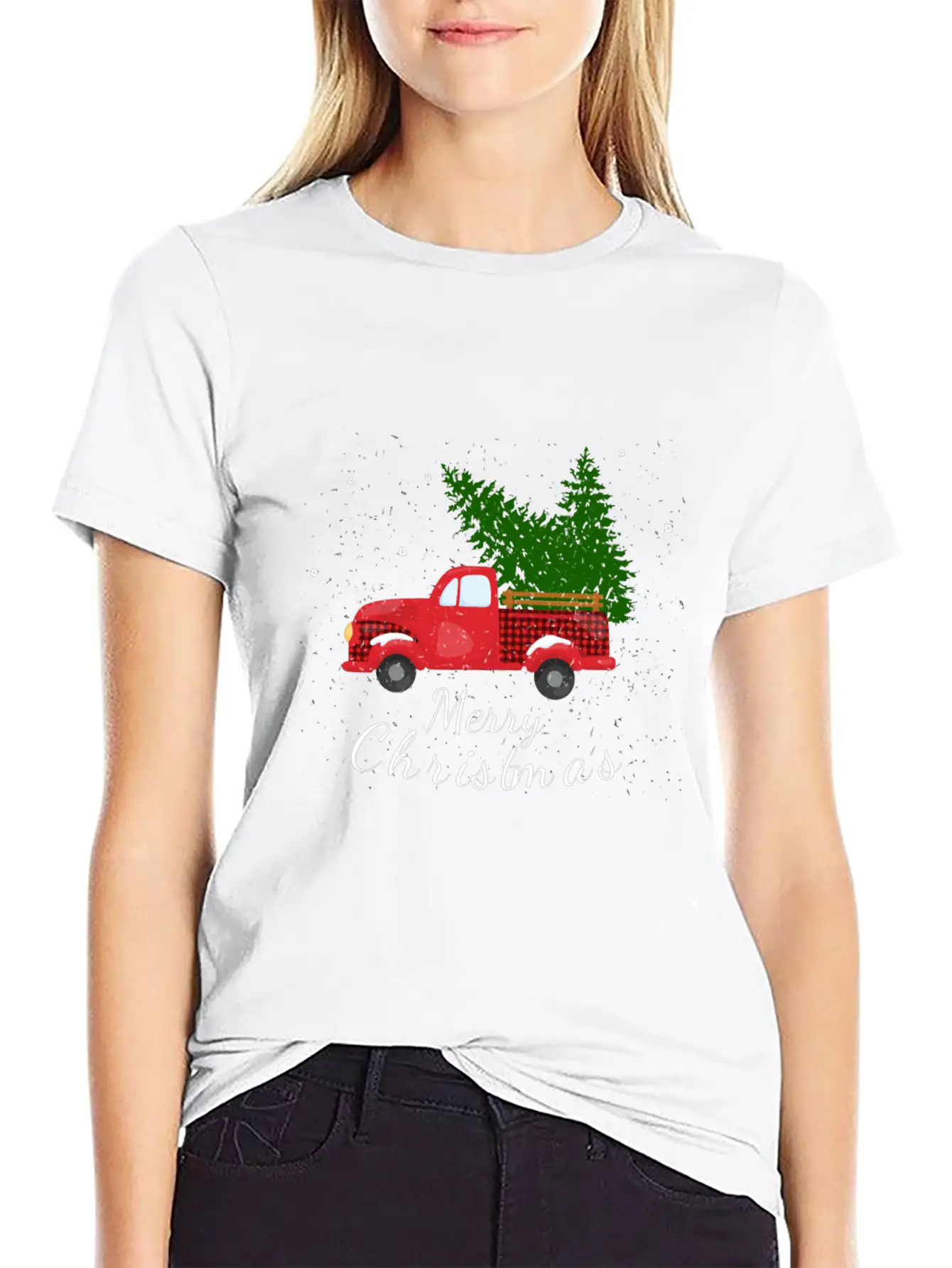 Rustic Retro Farm Car Truck Wagon Christmas Fir Tr Essential Cotton Tee For Daily Outfits – Unisex Style