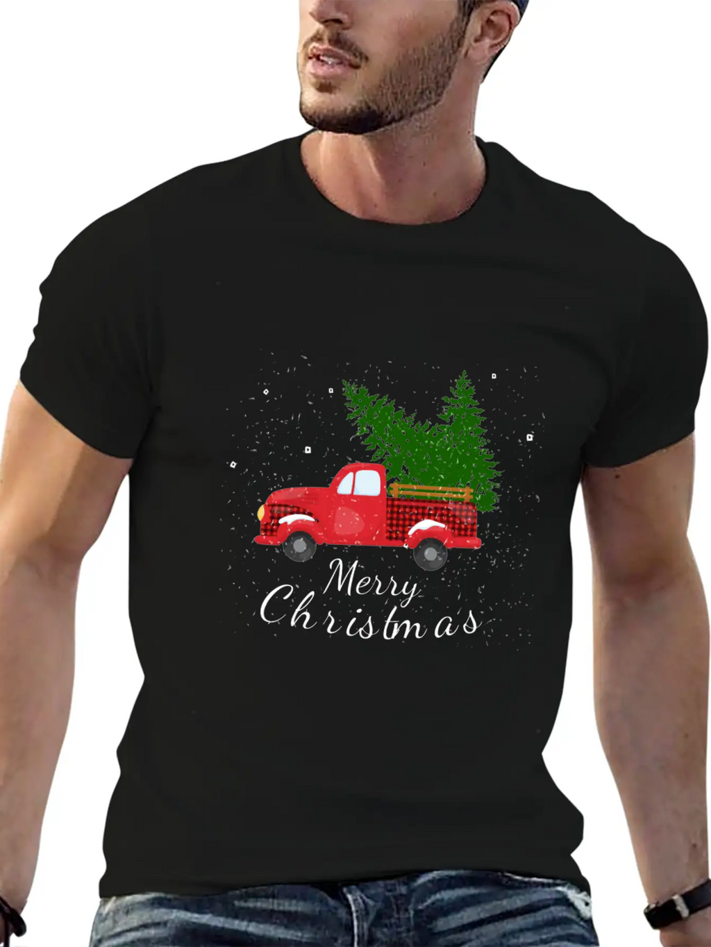 Rustic Retro Farm Car Truck Wagon Christmas Fir Tr Essential Cotton Tee For Daily Outfits – Unisex Style