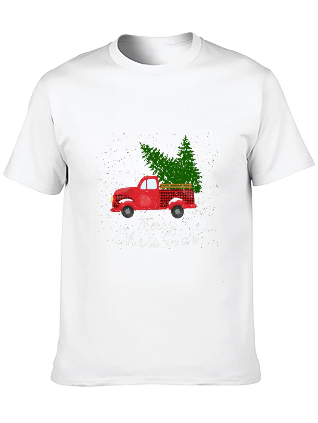 Rustic Retro Farm Car Truck Wagon Christmas Fir Tr Essential Cotton Tee For Daily Outfits – Unisex Style