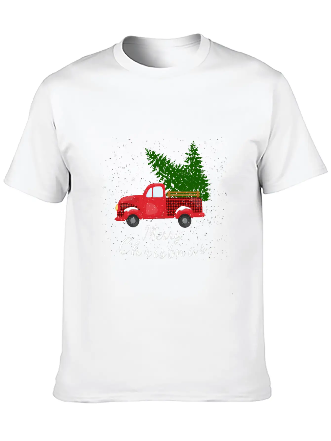 Rustic Retro Farm Car Truck Wagon Christmas Fir Tr Essential Cotton Tee For Daily Outfits – Unisex Style