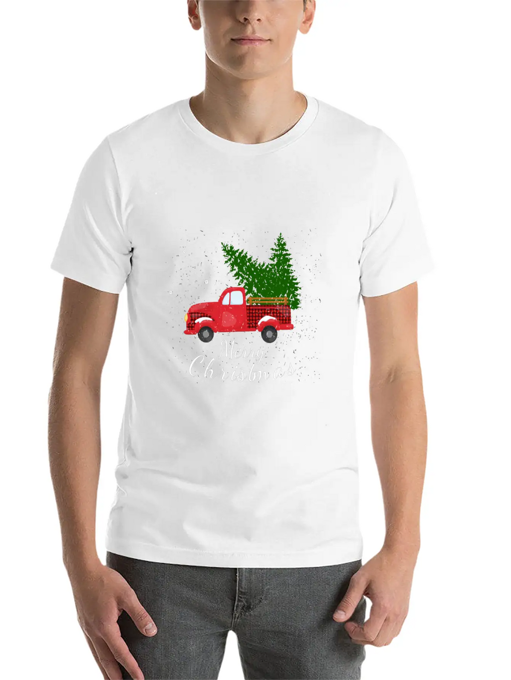 Rustic Retro Farm Car Truck Wagon Christmas Fir Tr Essential Cotton Tee For Daily Outfits – Unisex Style