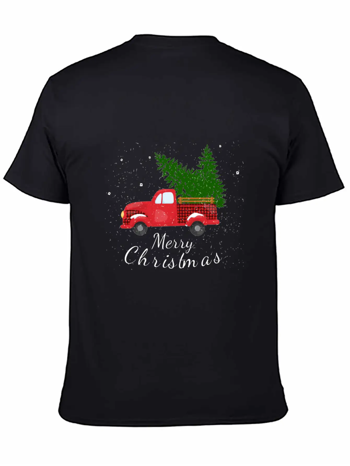 Rustic Retro Farm Car Truck Wagon Christmas Fir Tr Essential Cotton Tee For Daily Outfits – Unisex Style