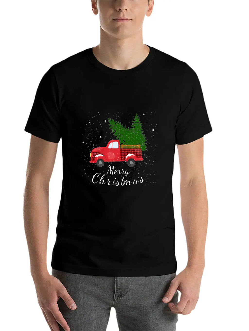 Rustic Retro Farm Car Truck Wagon Christmas Fir Tr Essential Cotton Tee For Daily Outfits – Unisex Style