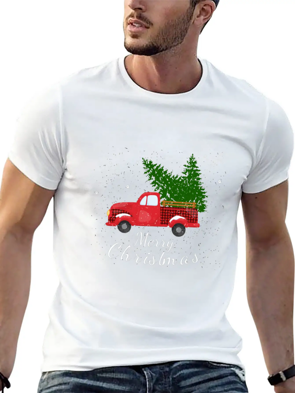Rustic Retro Farm Car Truck Wagon Christmas Fir Tr Essential Cotton Tee For Daily Outfits – Unisex Style