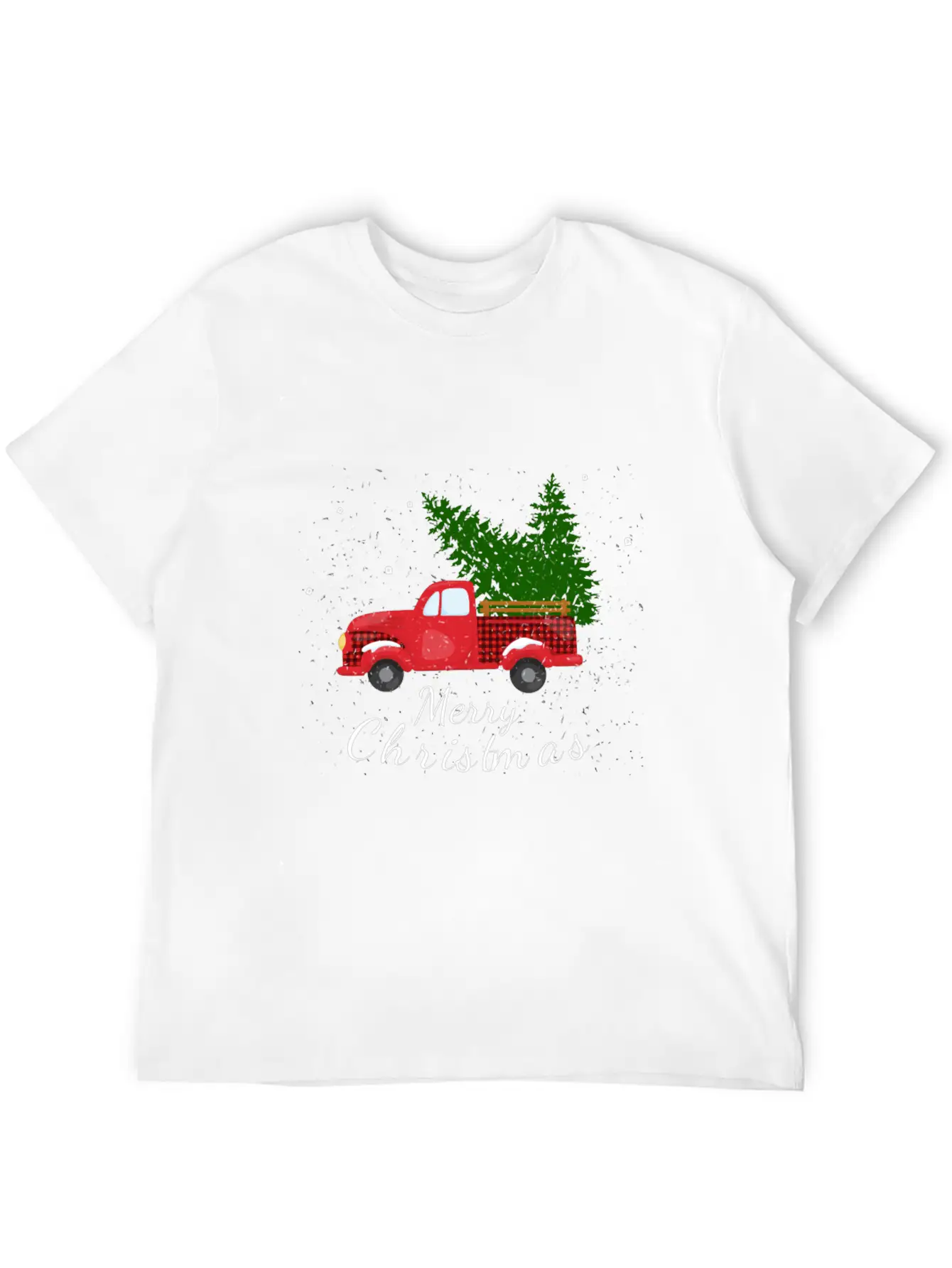 Rustic Retro Farm Car Truck Wagon Christmas Fir Tr Essential Cotton Tee For Daily Outfits – Unisex Style