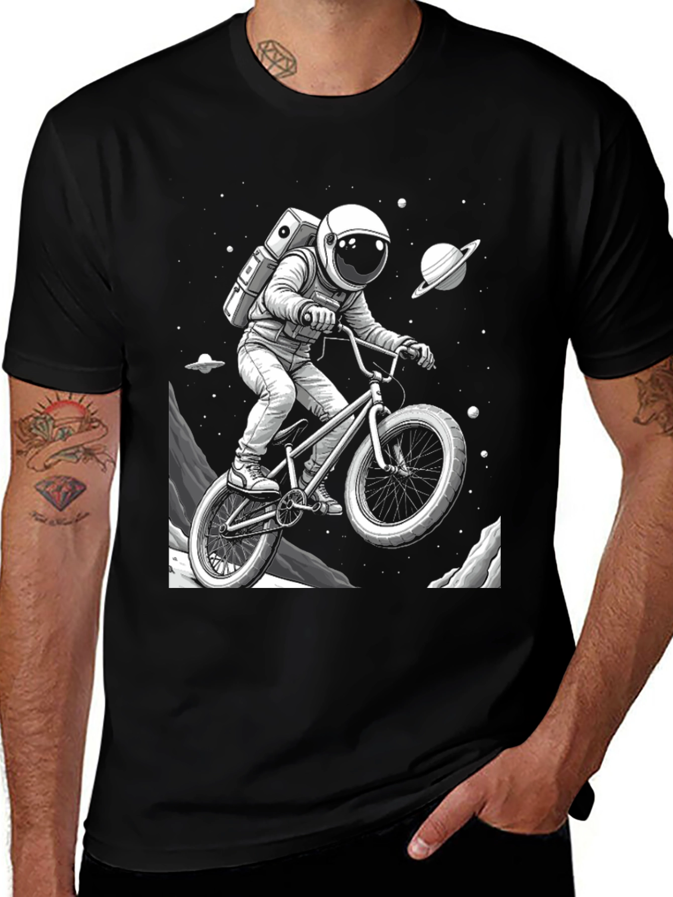 Astronaut BMX Space T-Shirt