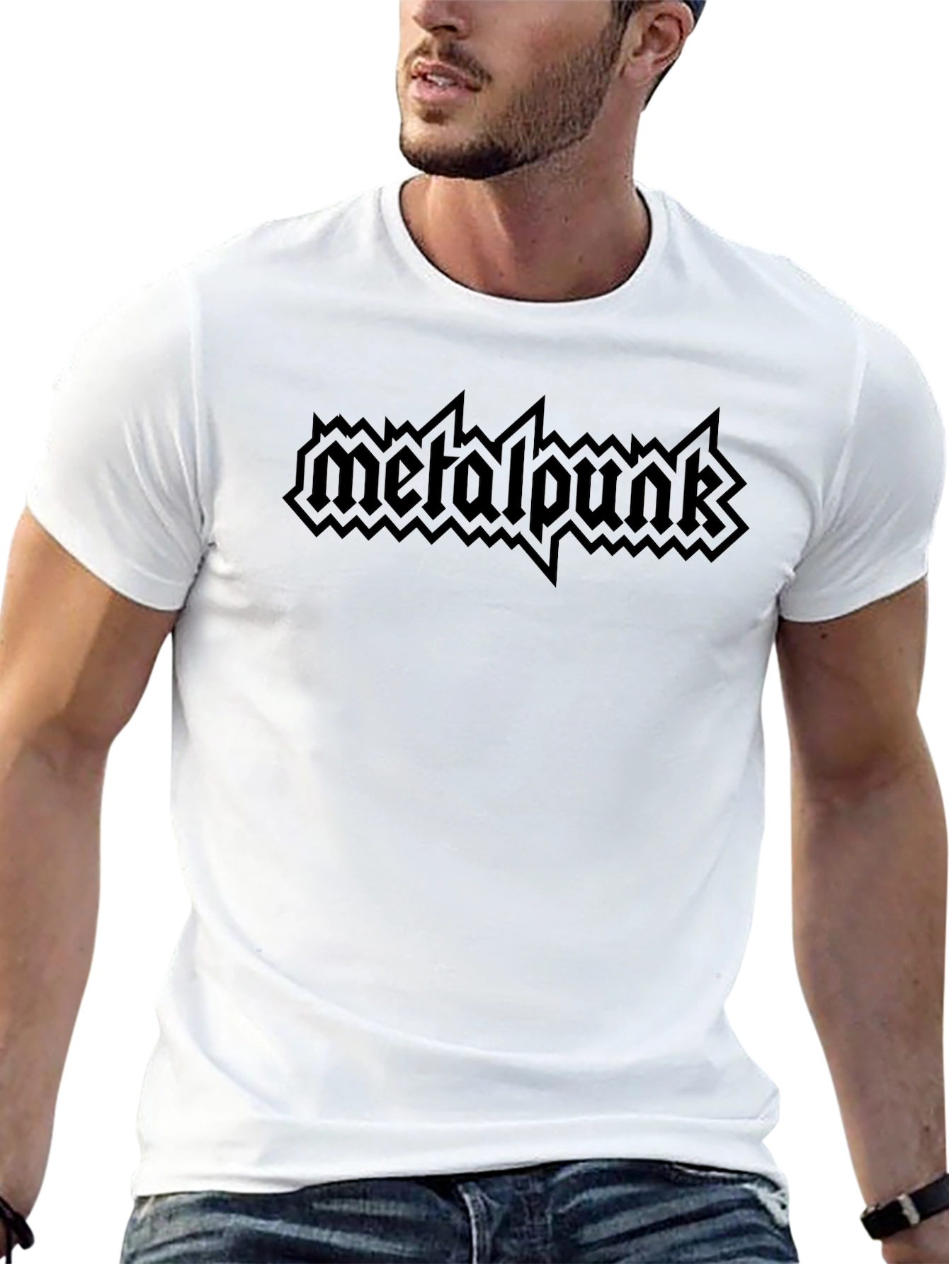Metalpunk Graphic Print Tee - Black