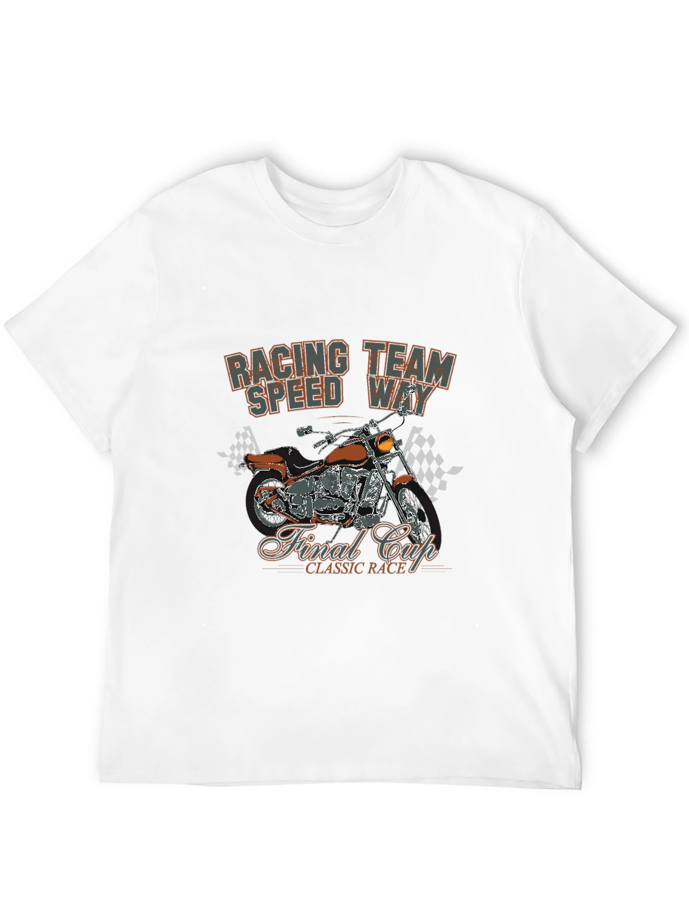 Racing Team T-Shirt with Motorcycle Graphic