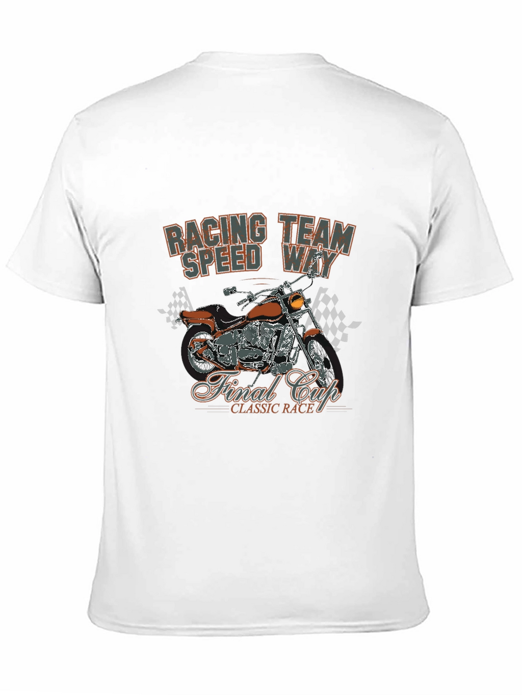 Racing Team T-Shirt with Motorcycle Graphic