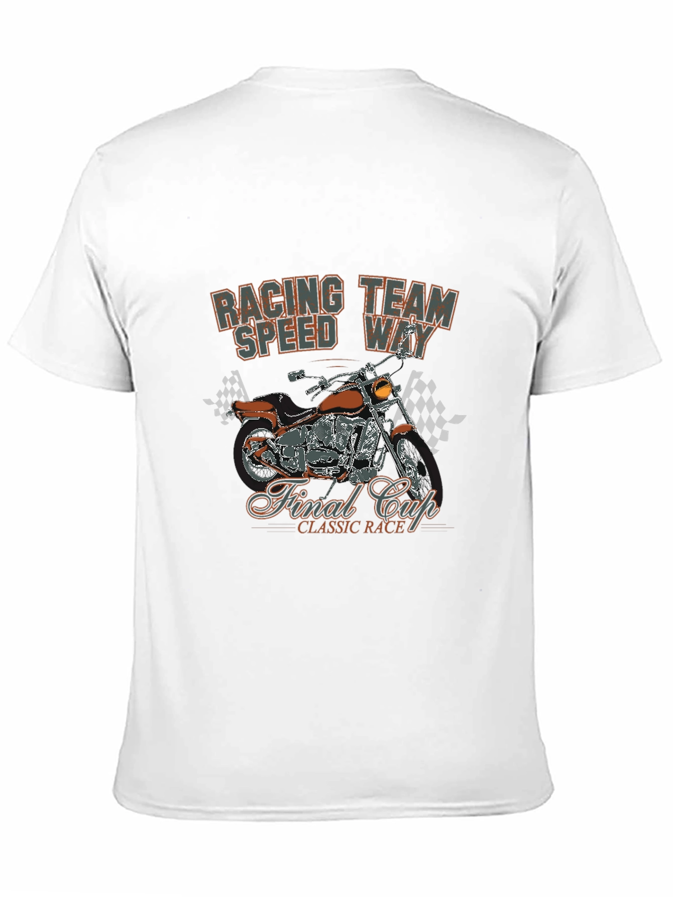 Racing Team T-Shirt with Motorcycle Graphic