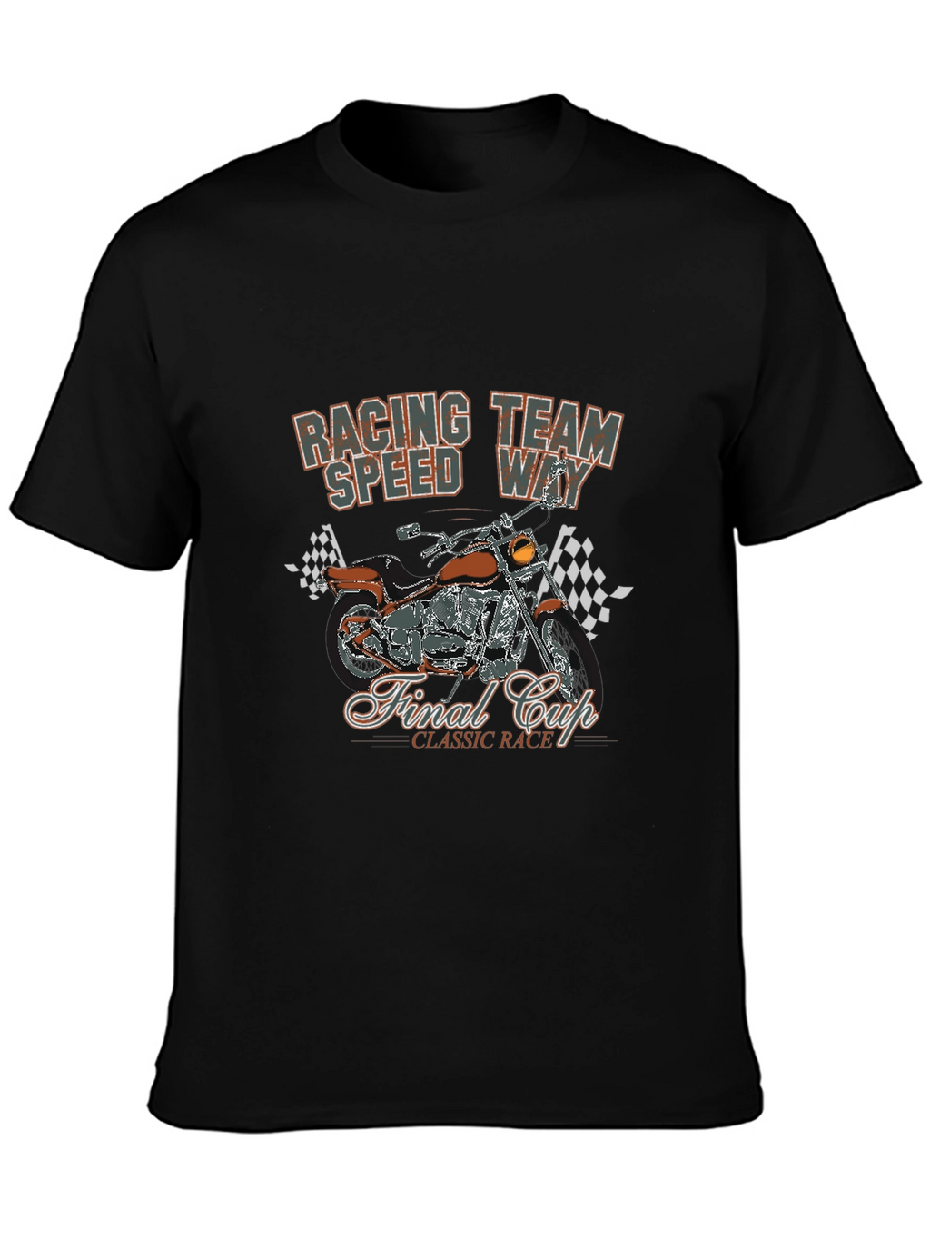 Racing Team T-Shirt with Motorcycle Graphic