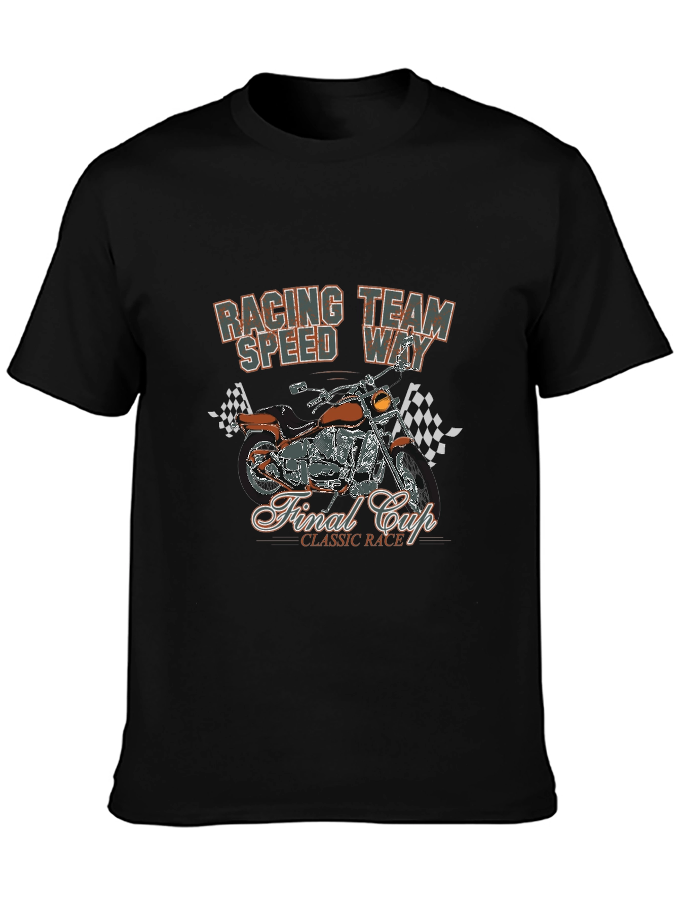 Racing Team T-Shirt with Motorcycle Graphic