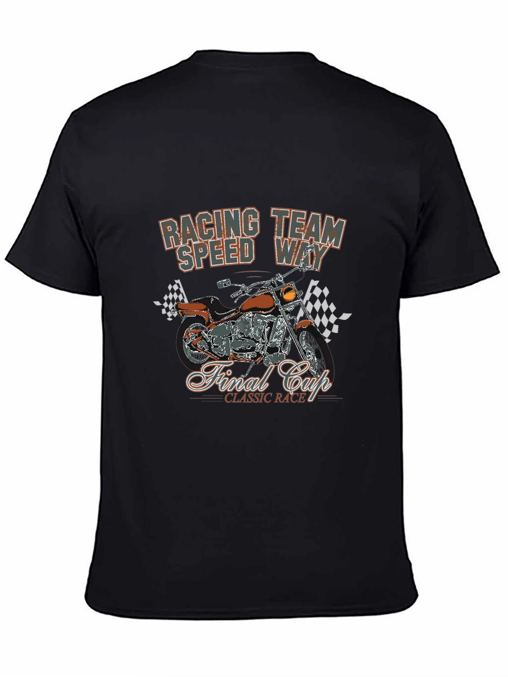 Racing Team T-Shirt with Motorcycle Graphic