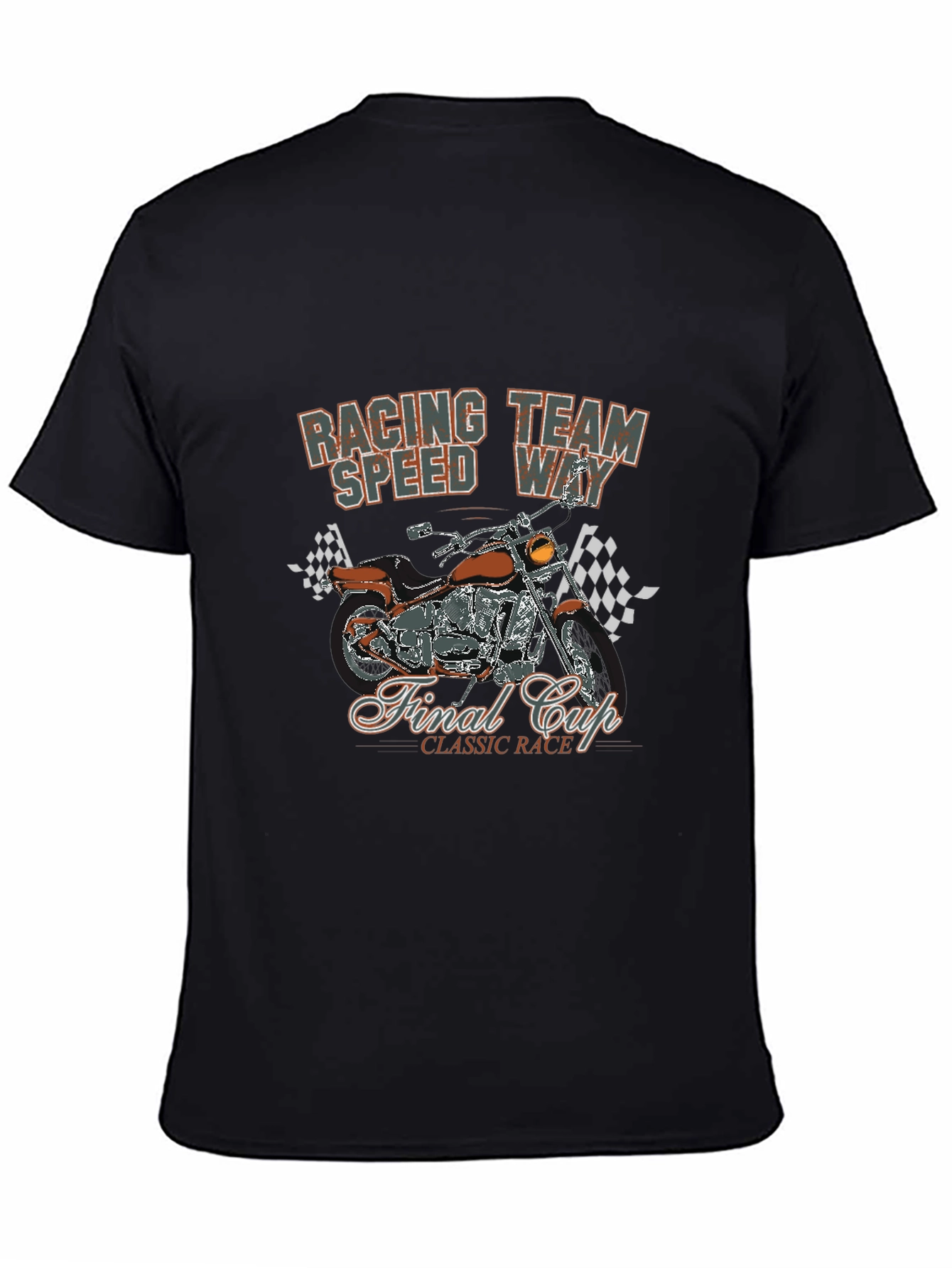 Racing Team T-Shirt with Motorcycle Graphic