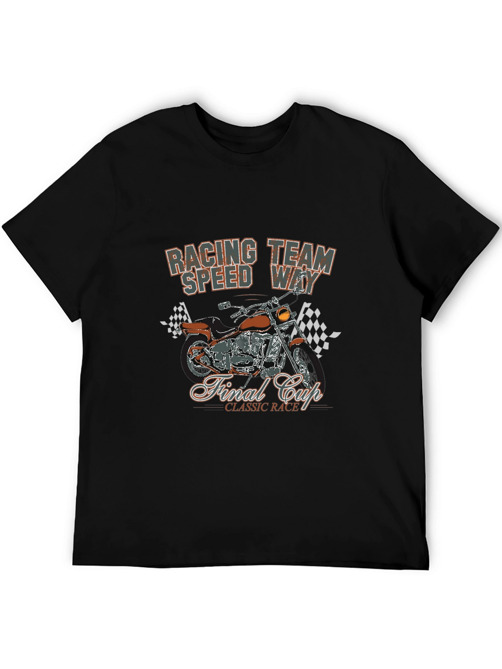 Racing Team T-Shirt with Motorcycle Graphic