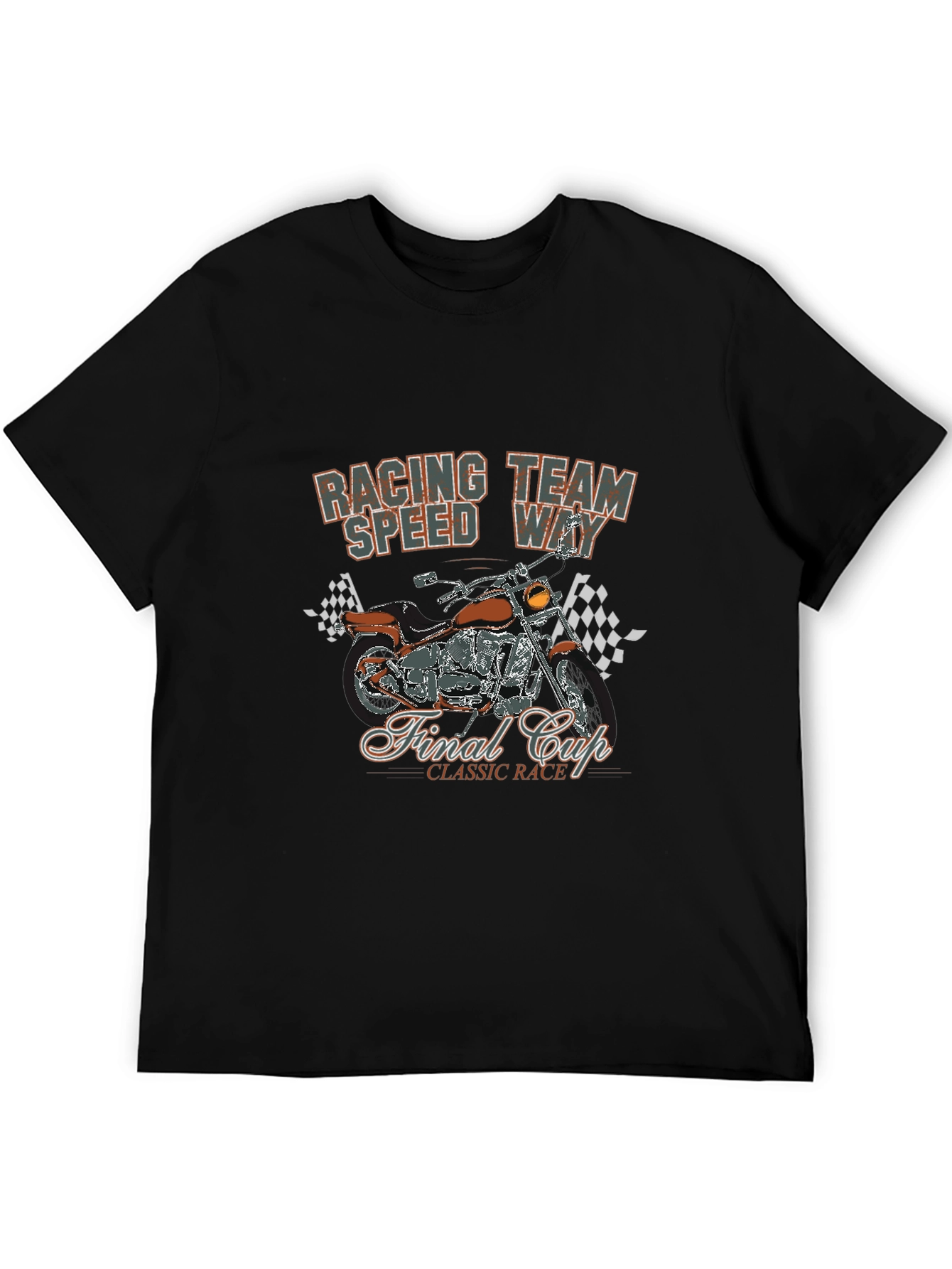 Racing Team T-Shirt with Motorcycle Graphic
