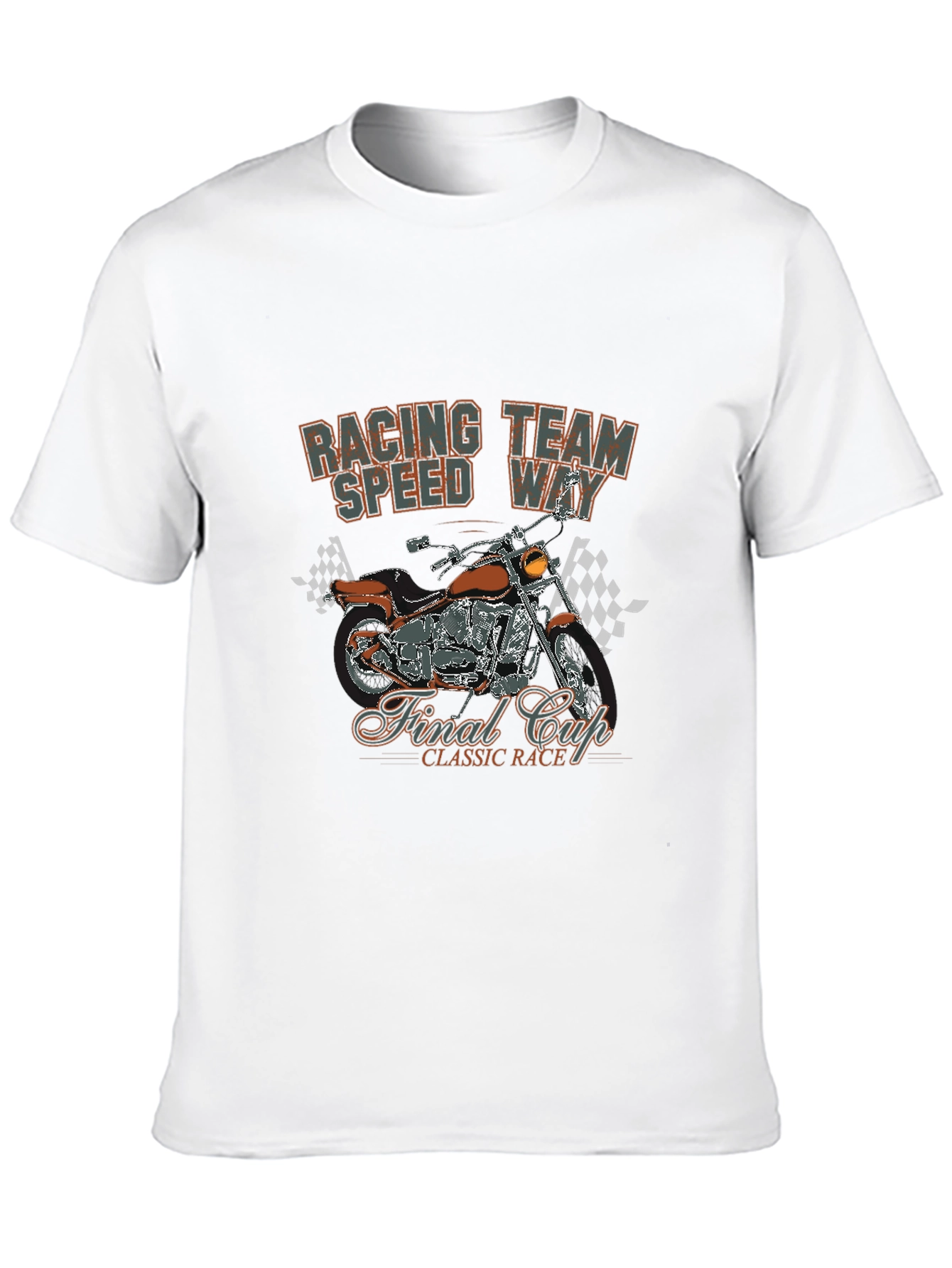 Racing Team T-Shirt with Motorcycle Graphic