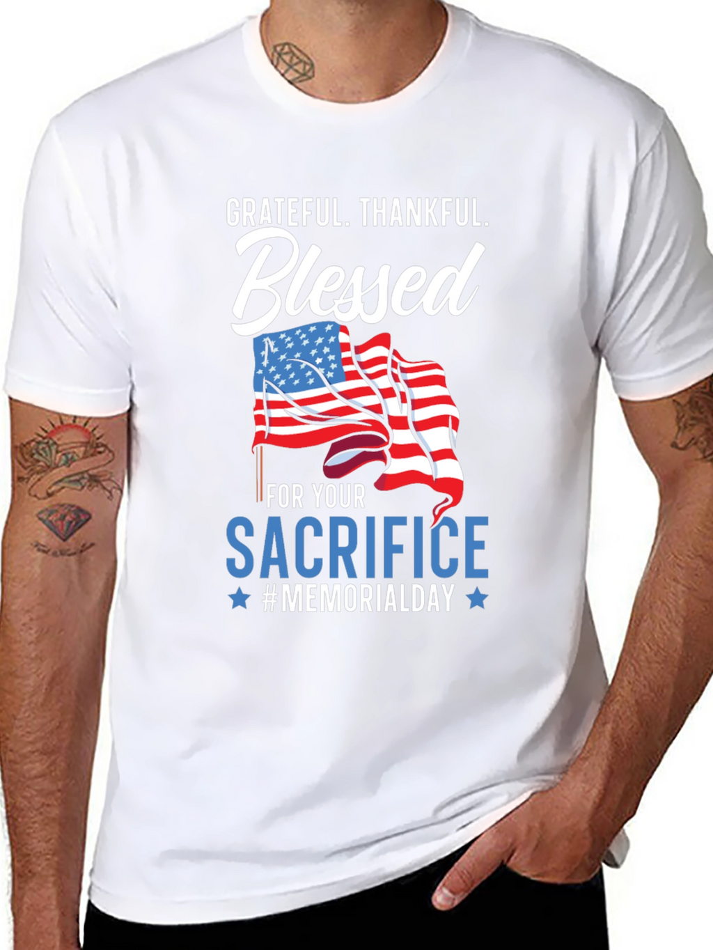 Grateful Blessed Memorial Day Graphic Tee