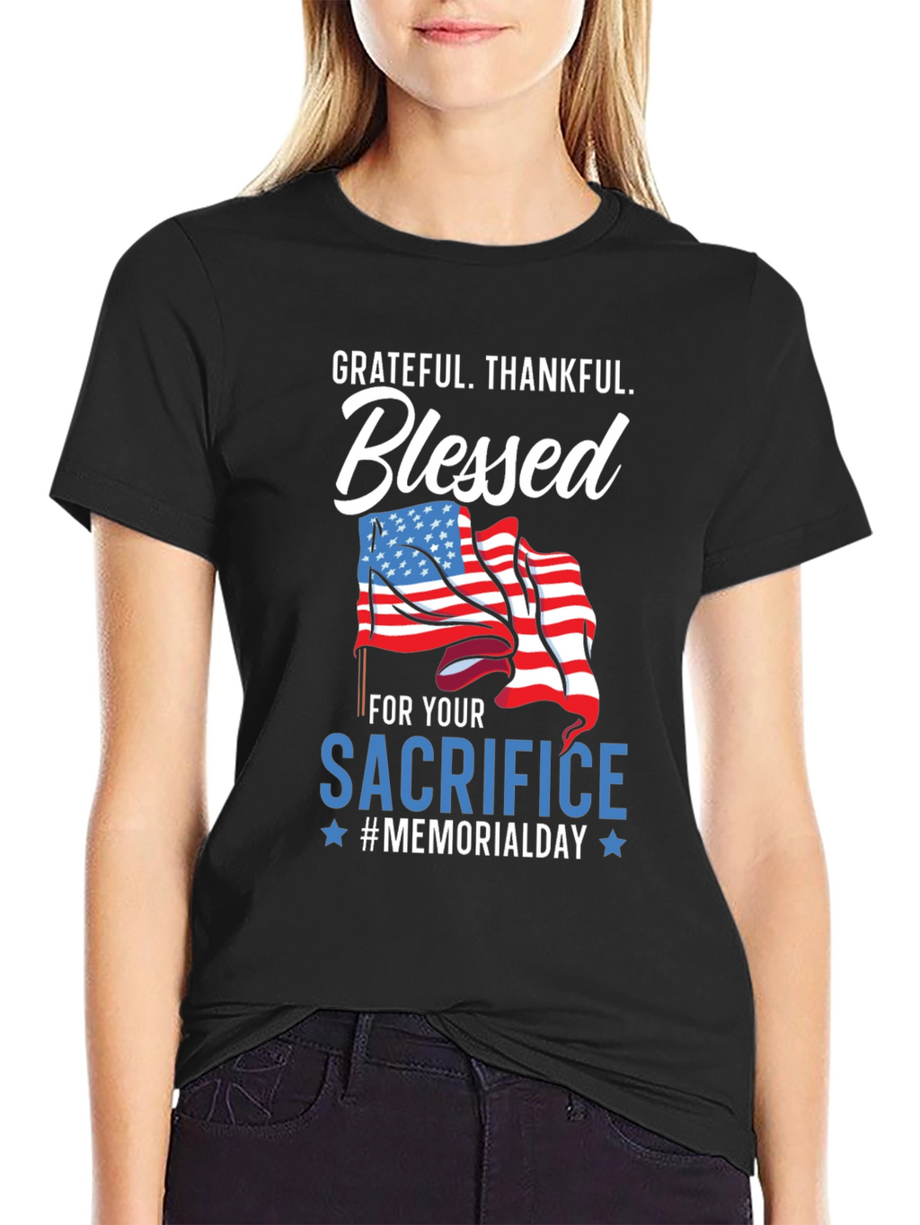 Grateful Blessed Memorial Day Graphic Tee