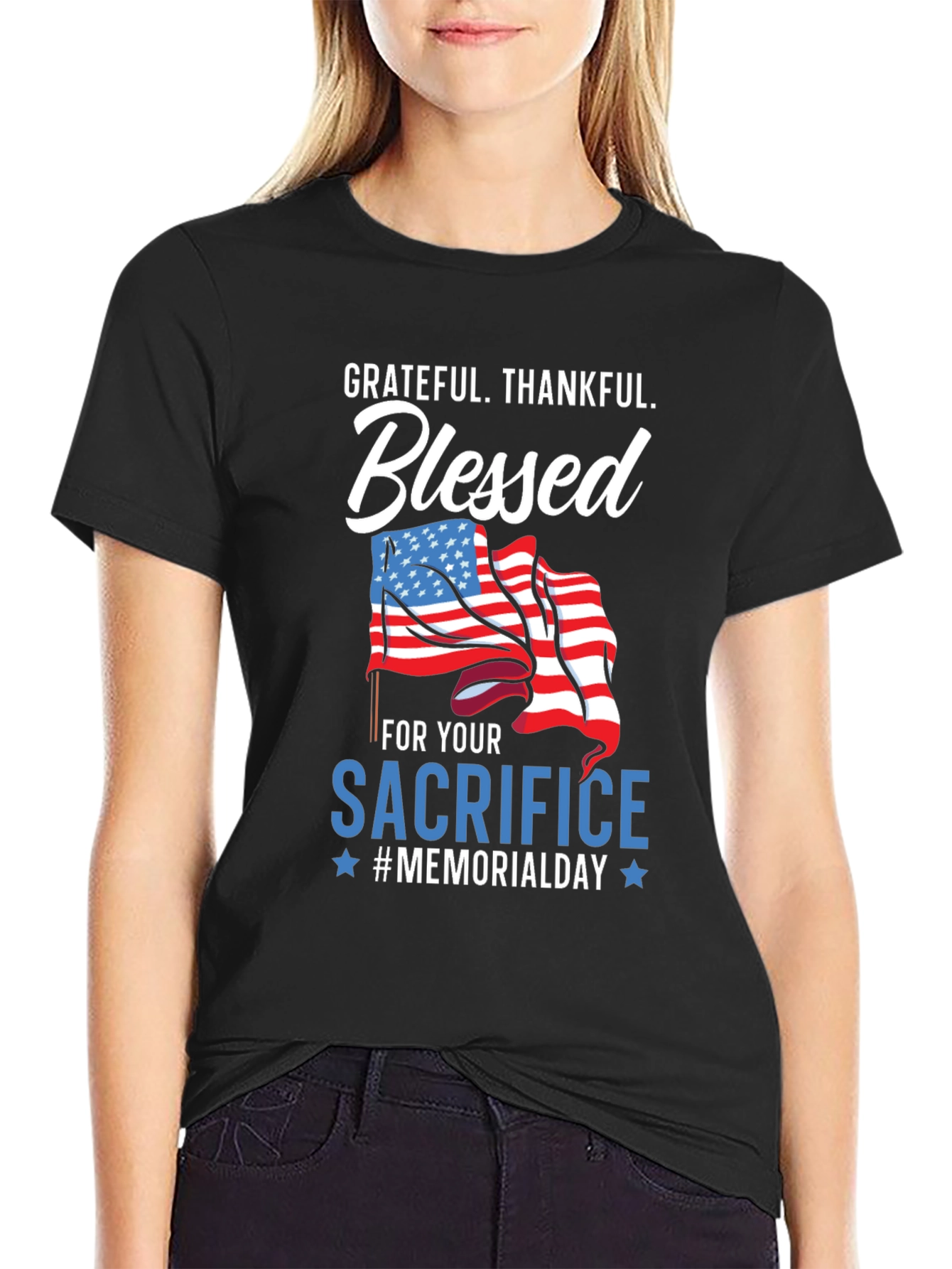 Grateful Blessed Memorial Day Graphic Tee