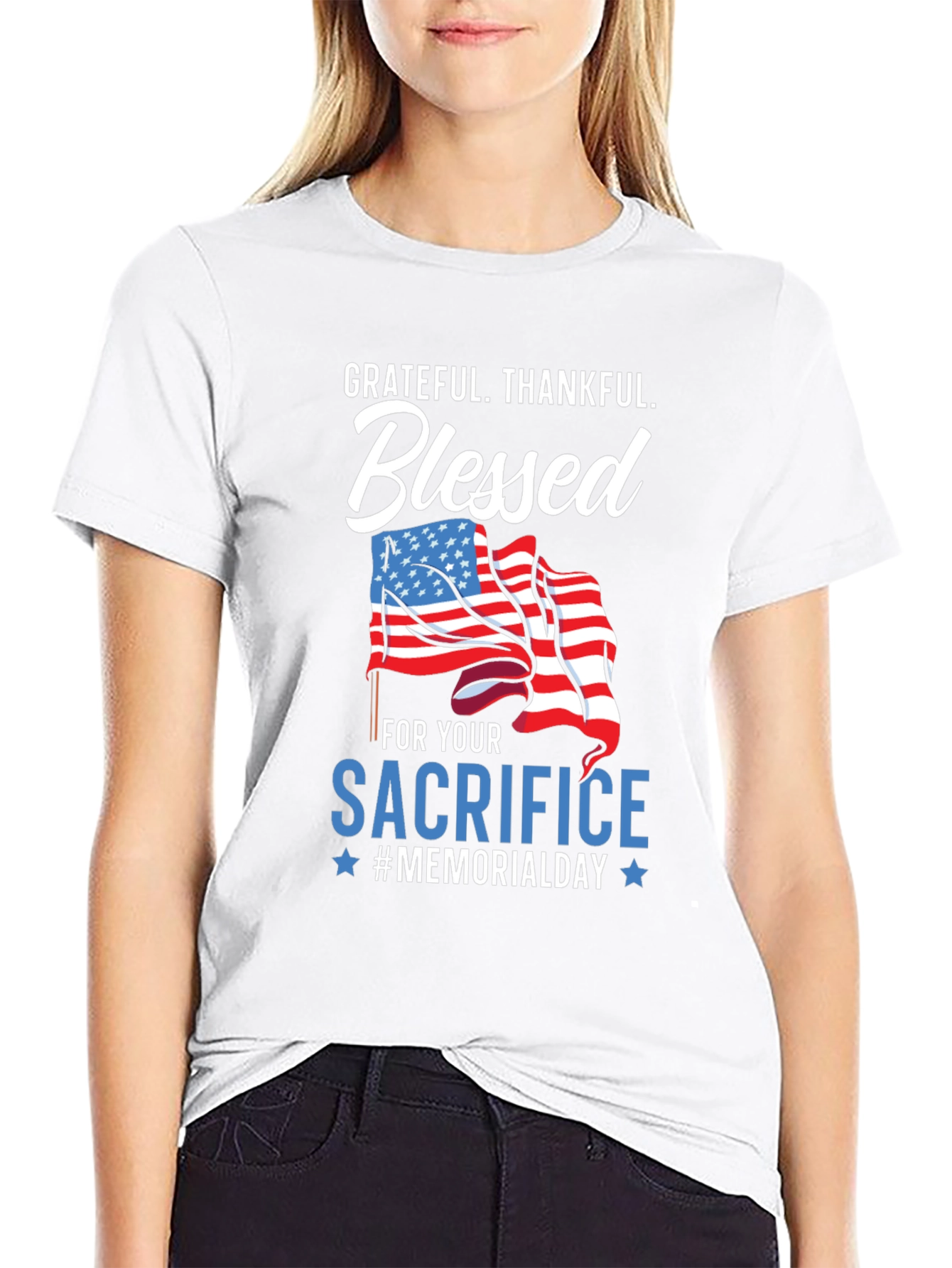 Grateful Blessed Memorial Day Graphic Tee