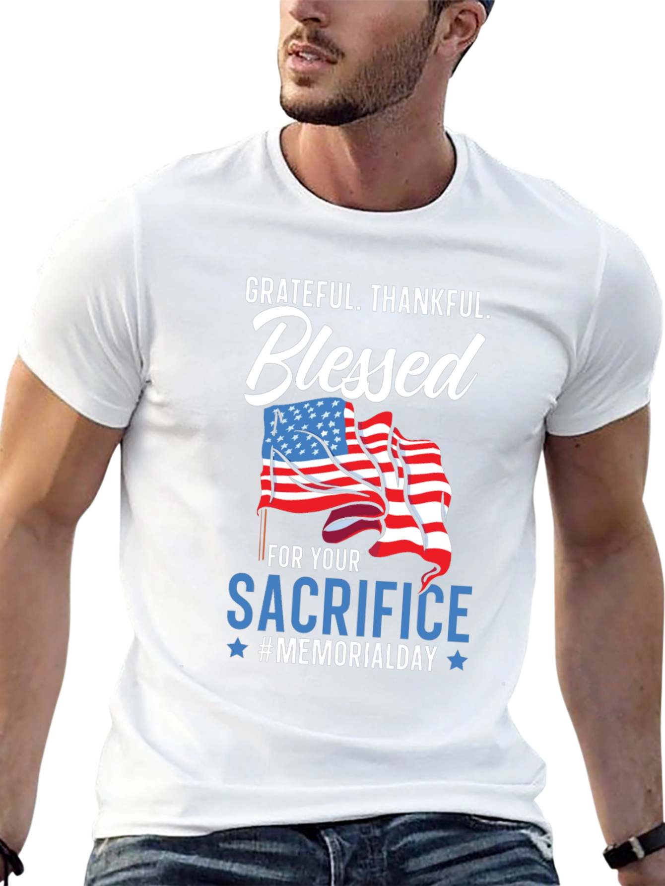 Grateful Blessed Memorial Day Graphic Tee