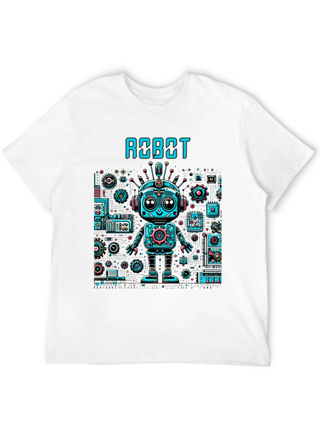 Robot Graphic Print T-Shirt