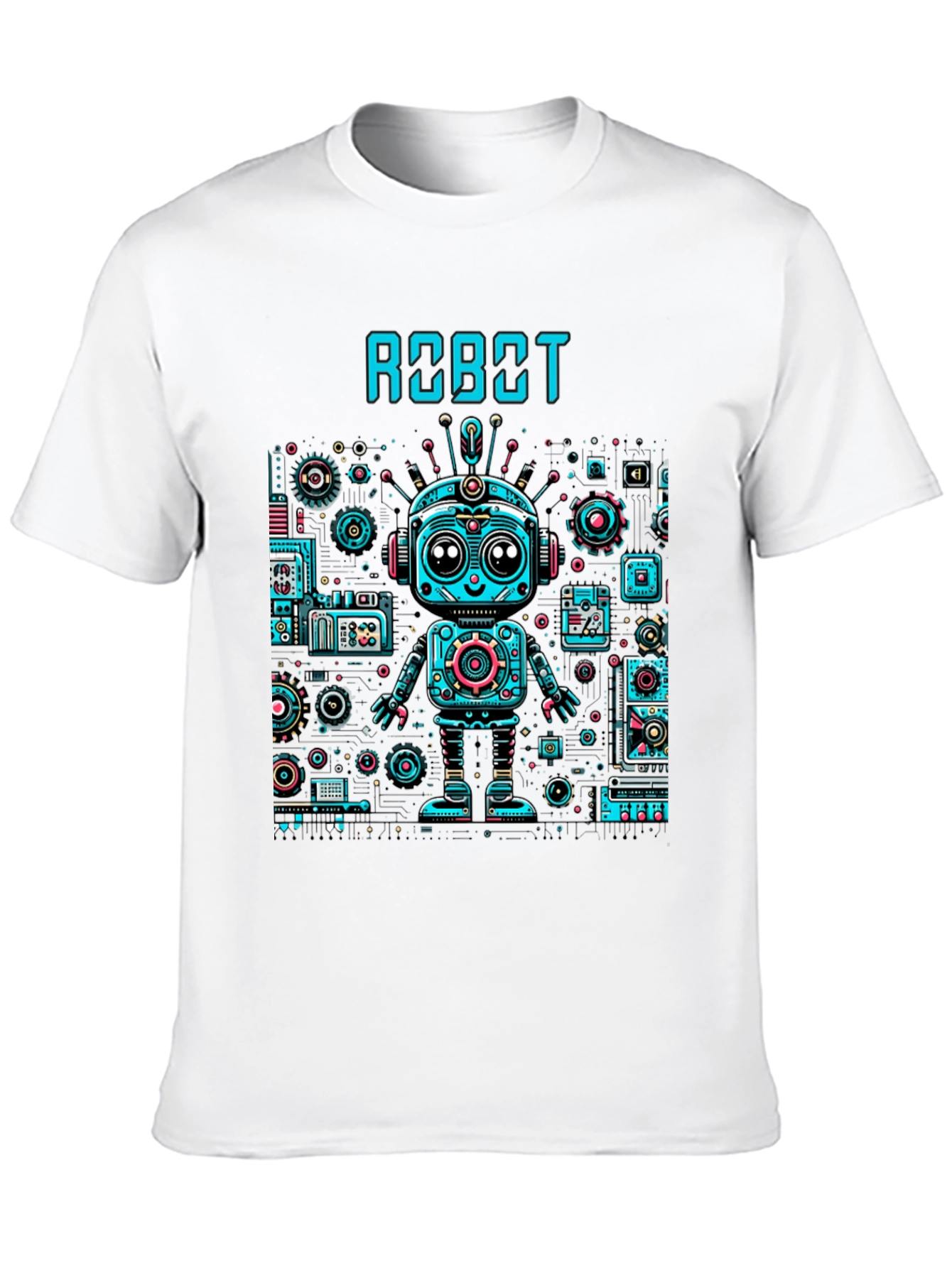Robot Graphic Print T-Shirt