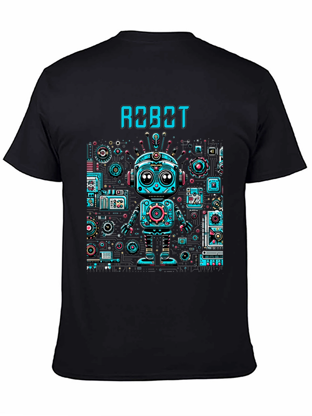Robot Graphic Print T-Shirt
