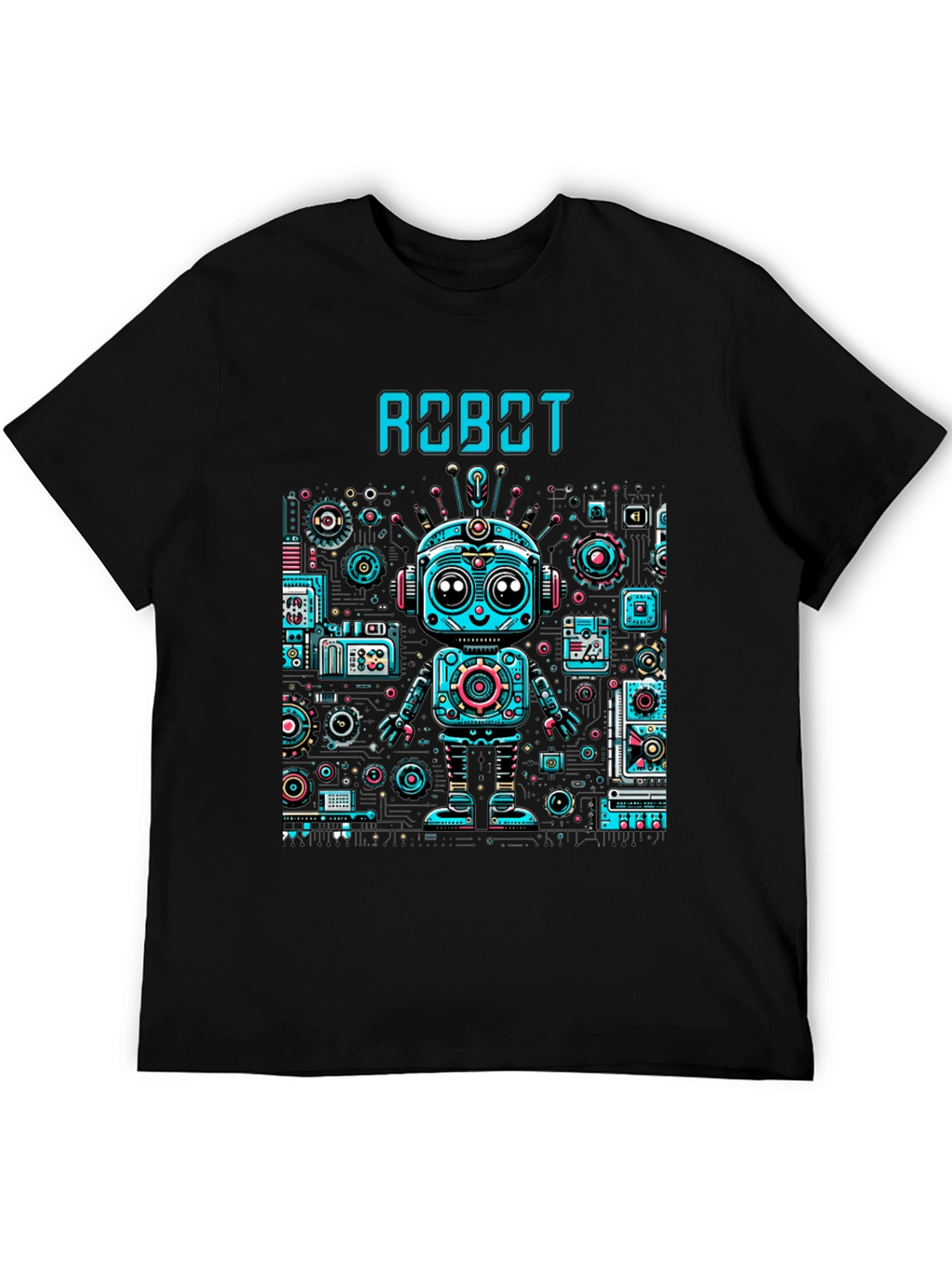Robot Graphic Print T-Shirt