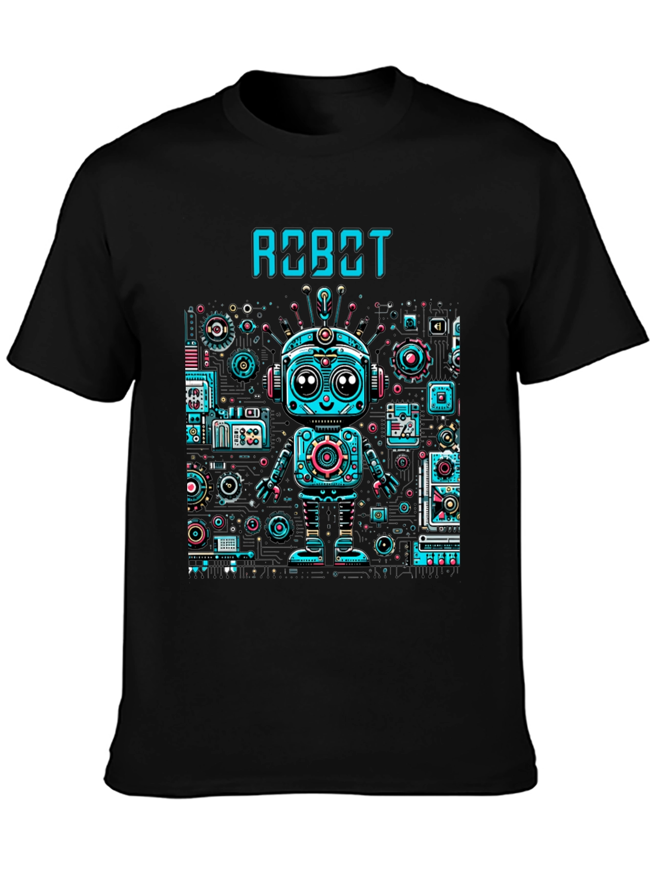 Robot Graphic Print T-Shirt