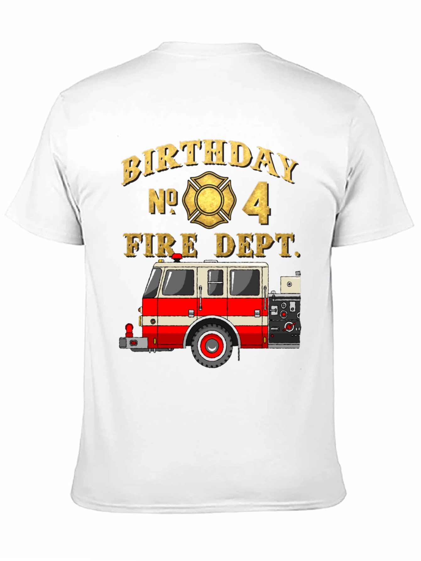 Fire Dept Birthday T-Shirt - Number 4
