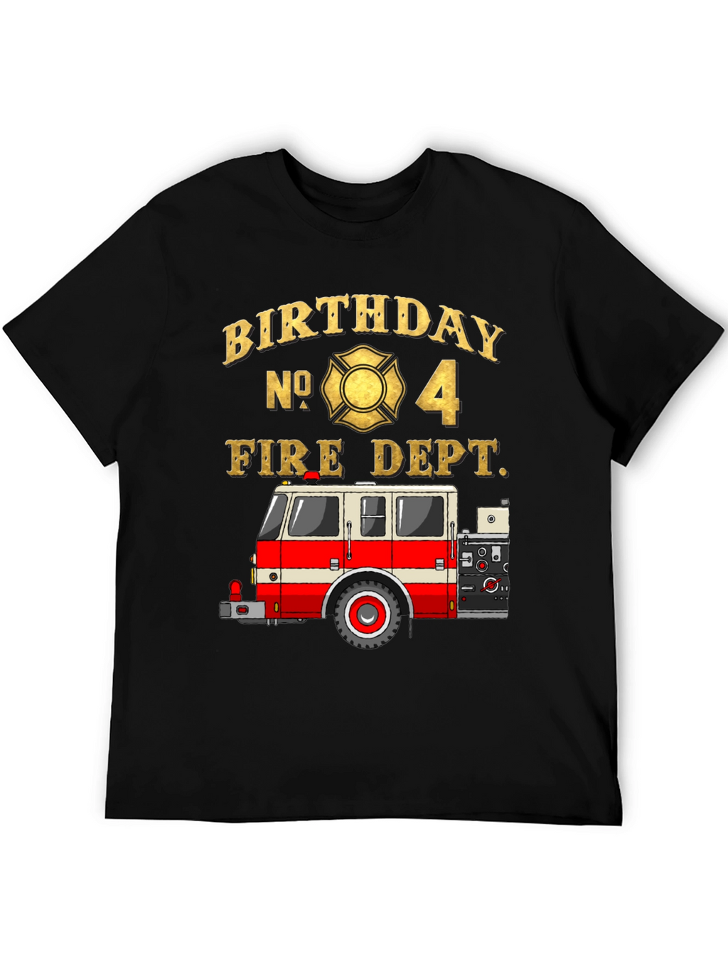 Fire Dept Birthday T-Shirt - Number 4