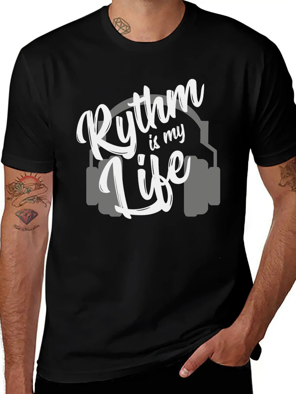 Rythm Is My Life - Music GIFT Unisex Short Sleeve Soft Cotton T-Shirt – Casual Everyday Wear