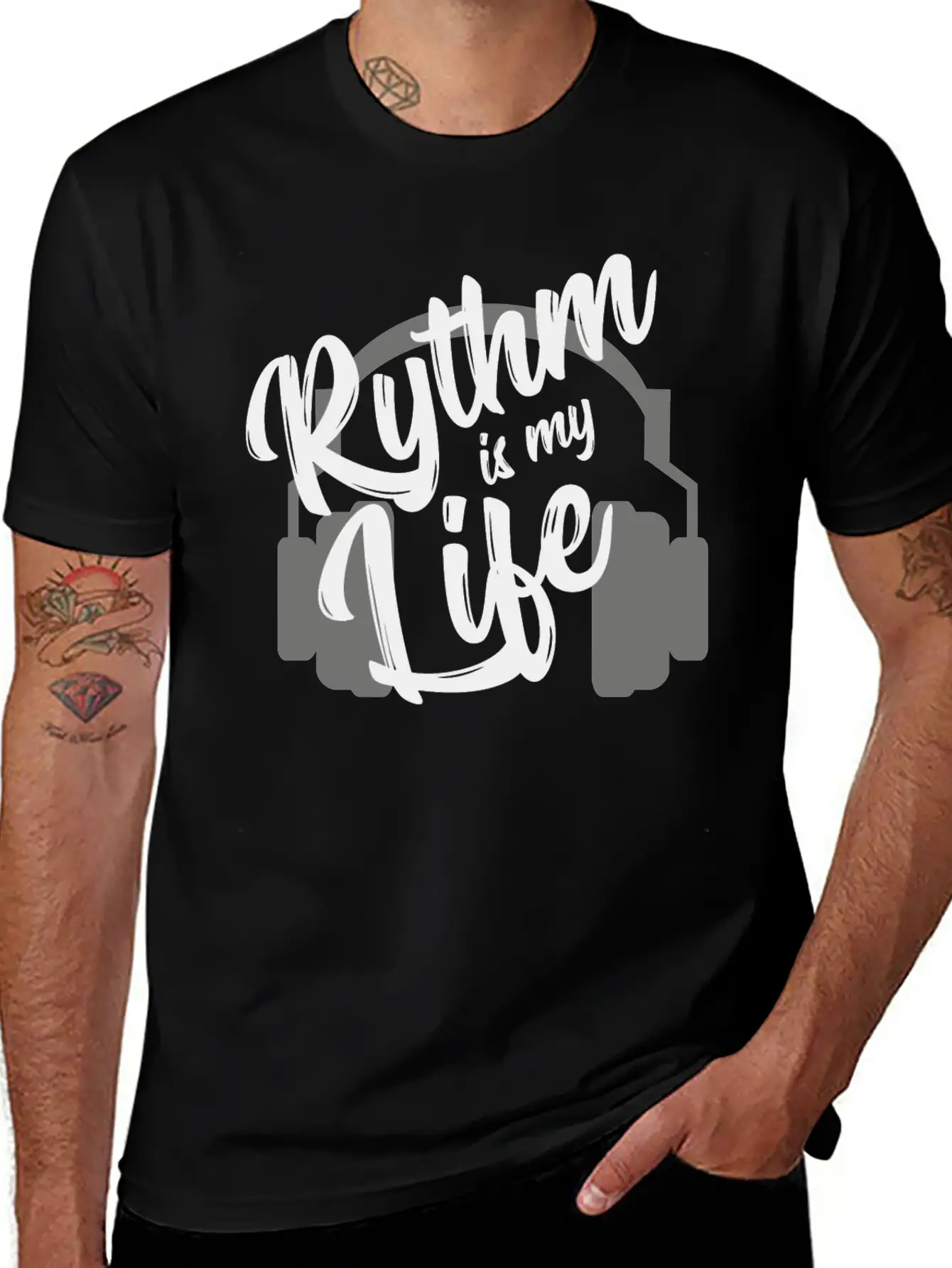 Rythm Is My Life - Music GIFT Unisex Short Sleeve Soft Cotton T-Shirt – Casual Everyday Wear
