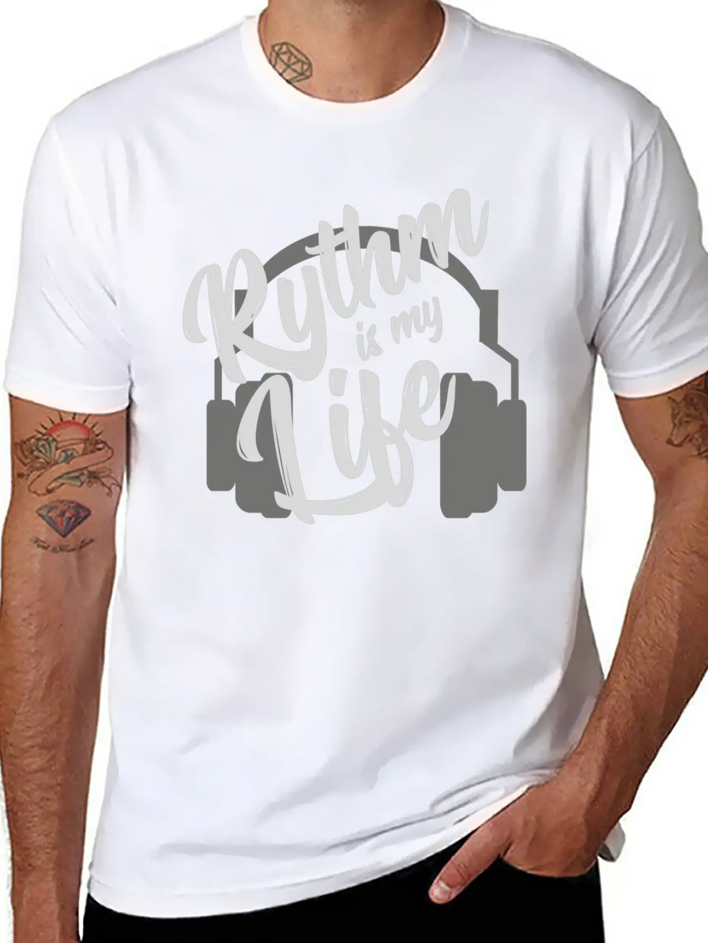 Rythm Is My Life - Music GIFT Unisex Short Sleeve Soft Cotton T-Shirt – Casual Everyday Wear