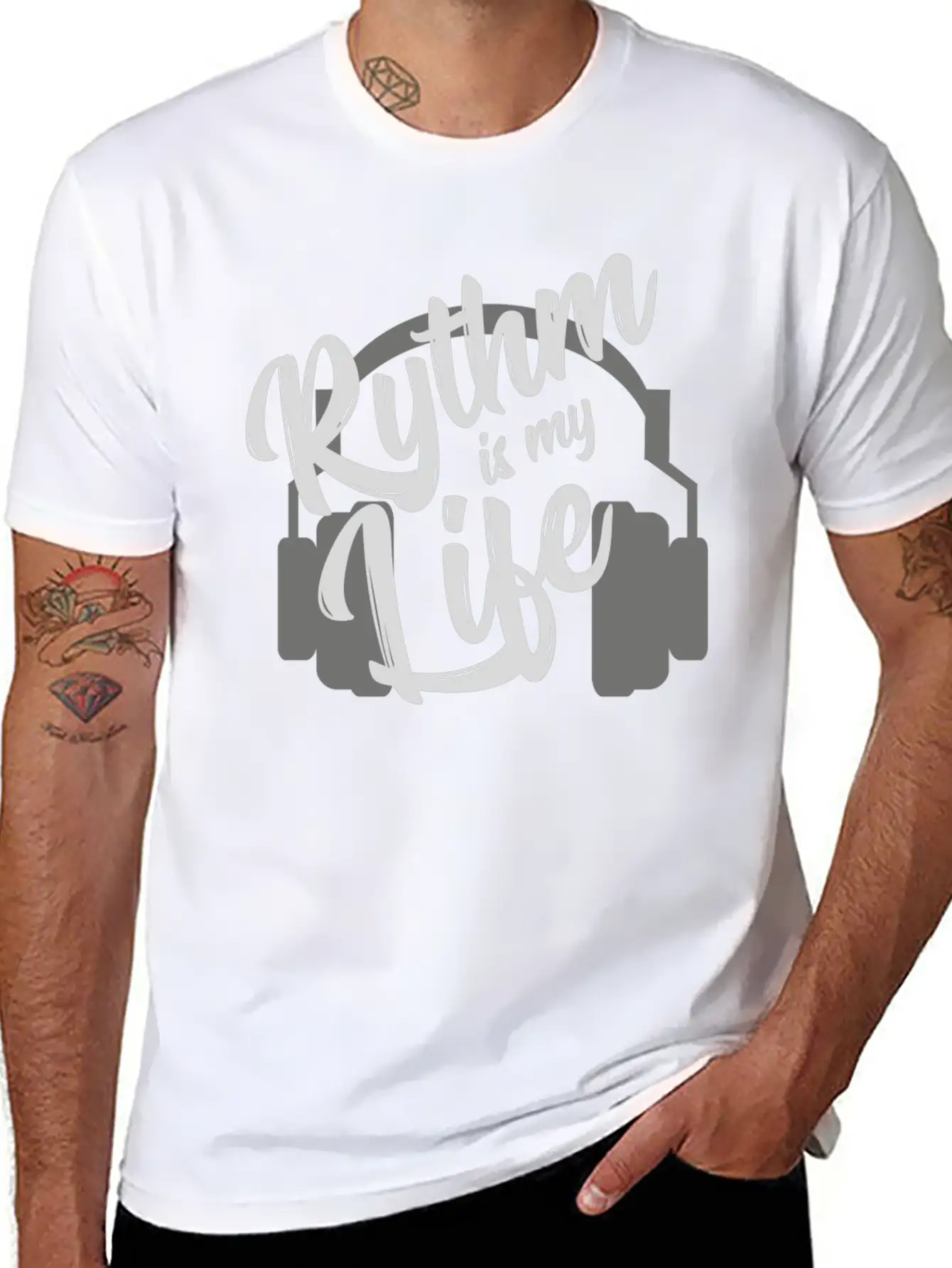 Rythm Is My Life - Music GIFT Unisex Short Sleeve Soft Cotton T-Shirt – Casual Everyday Wear