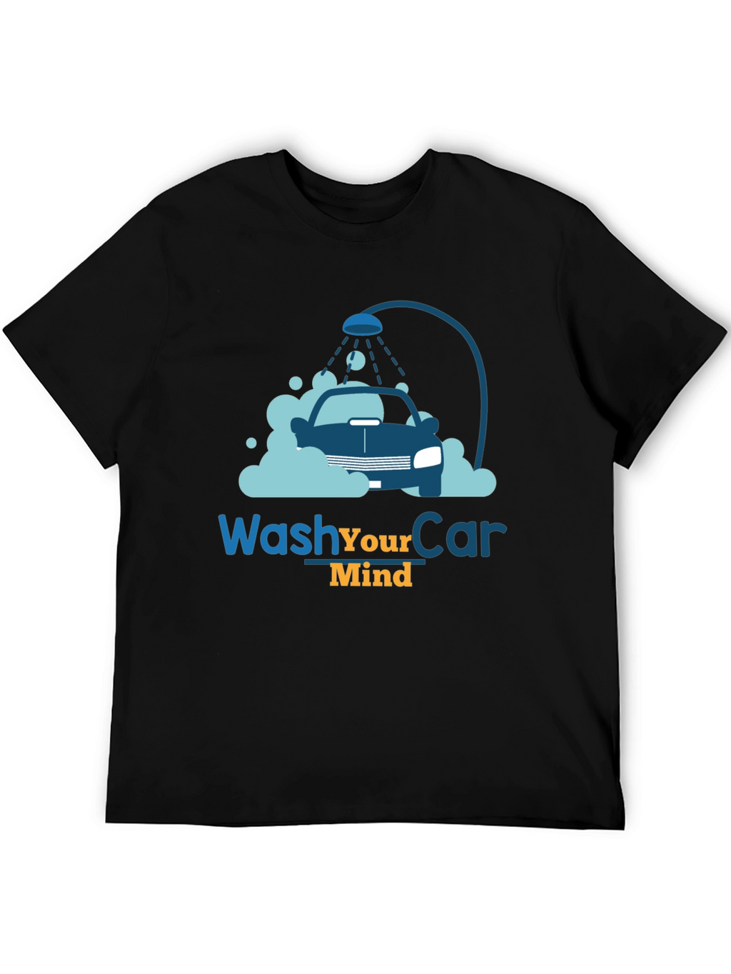 Wash Your Car Mind T-Shirt Black Cotton Tee