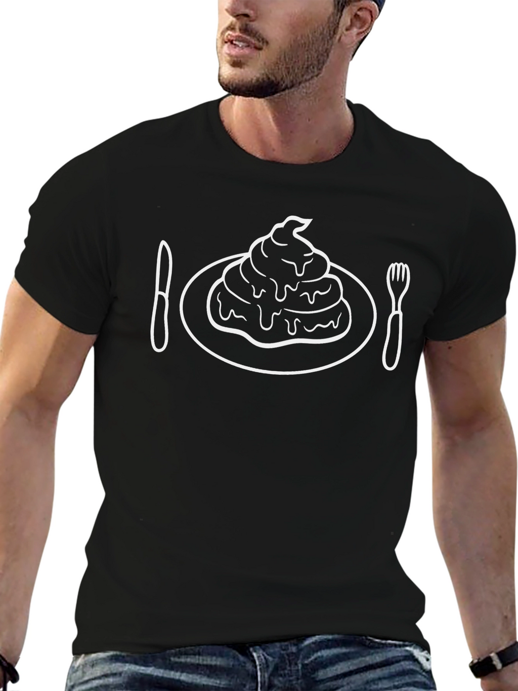 Funny Poop Dessert Graphic T-Shirt