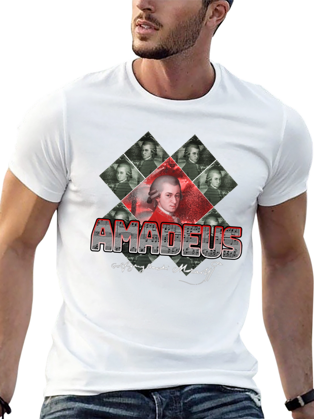 Amadeus Mozart Graphic Tee - Music Lover T-Shirt