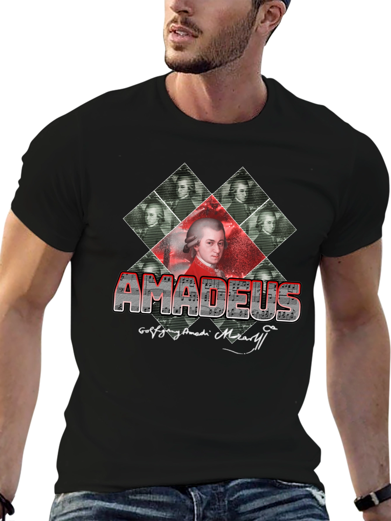 Amadeus Mozart Graphic Tee - Music Lover T-Shirt