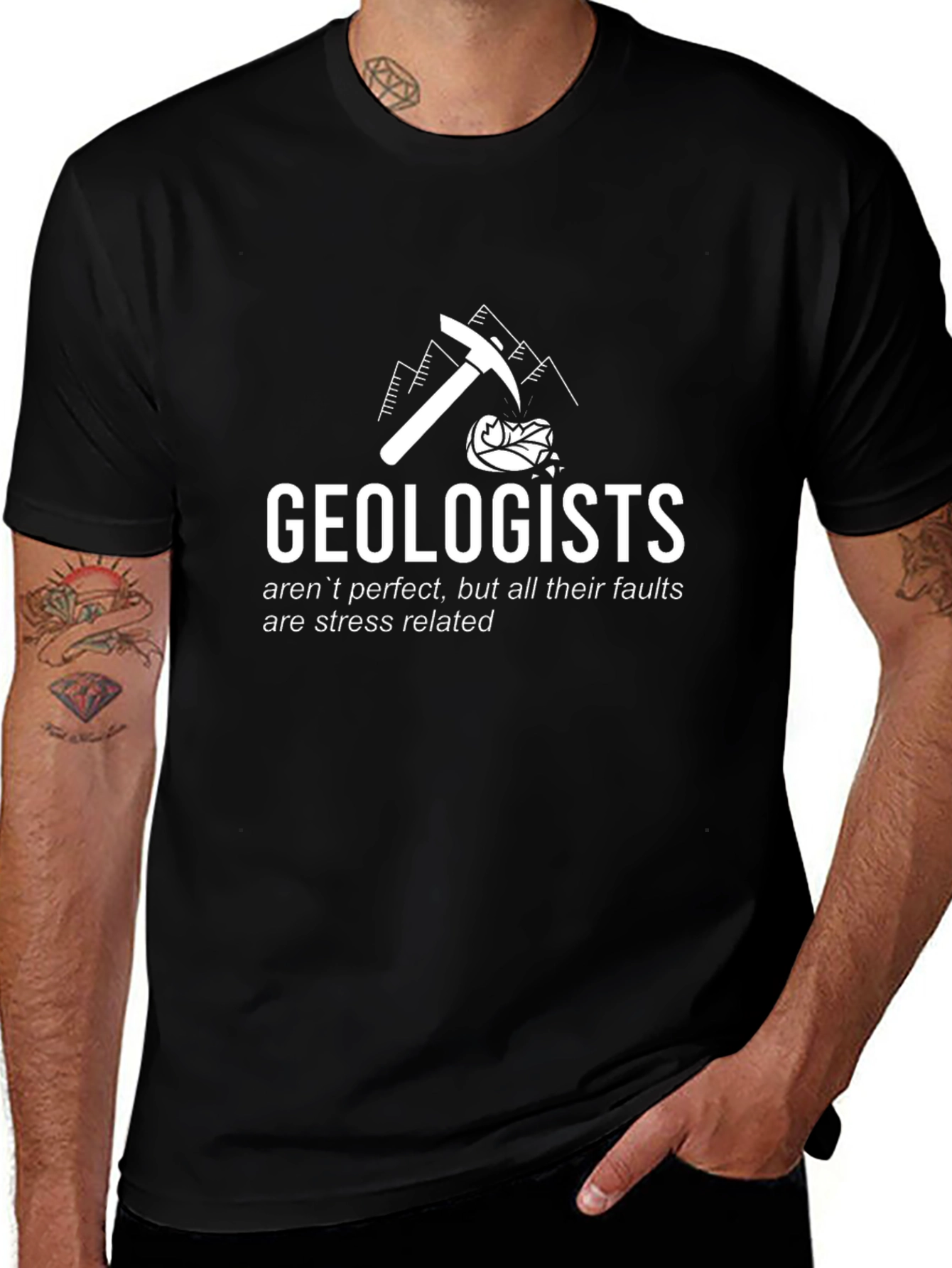 Geologist Humor T-Shirt: Stress Related Faults