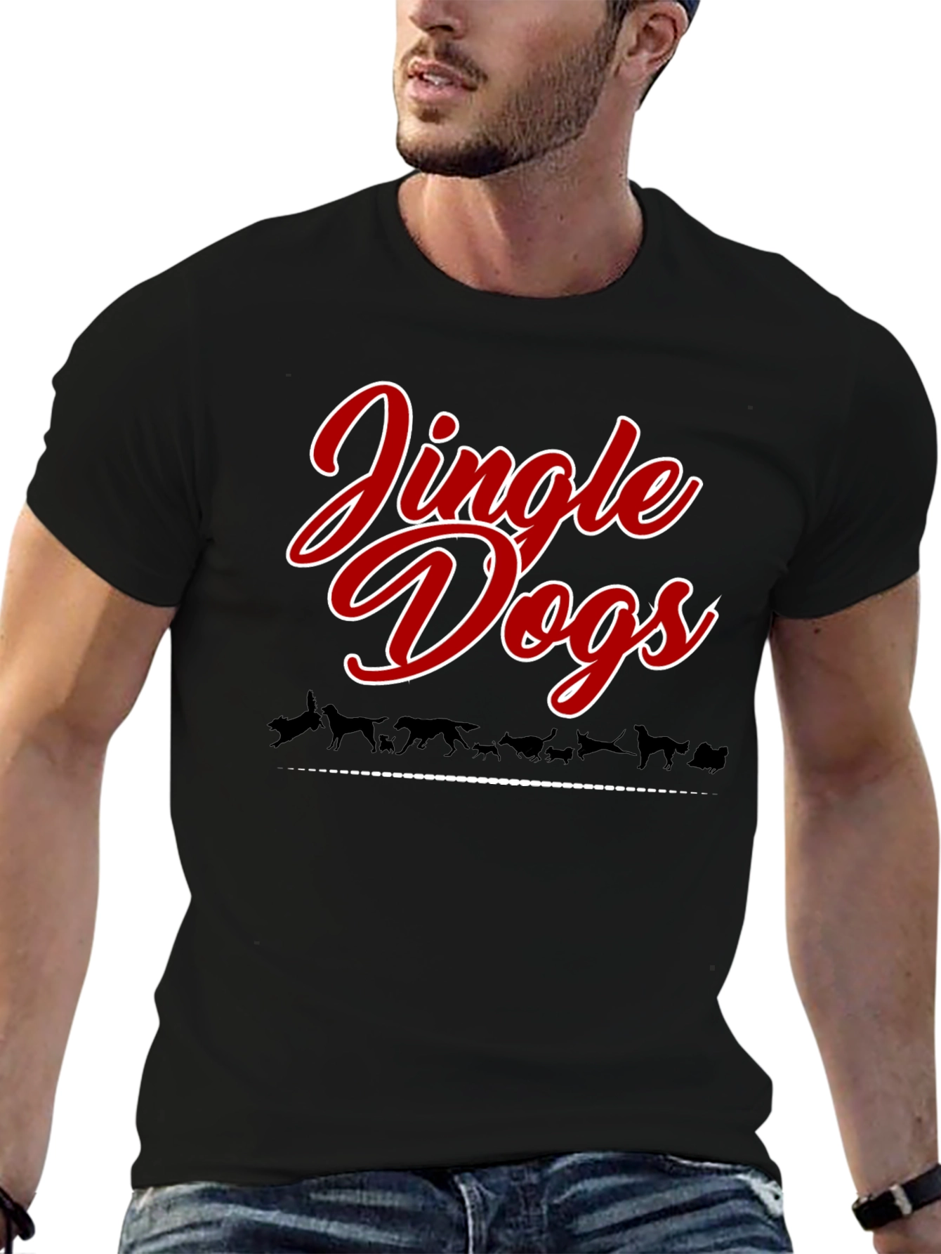 Jingle Dogs Christmas Holiday Graphic Tee