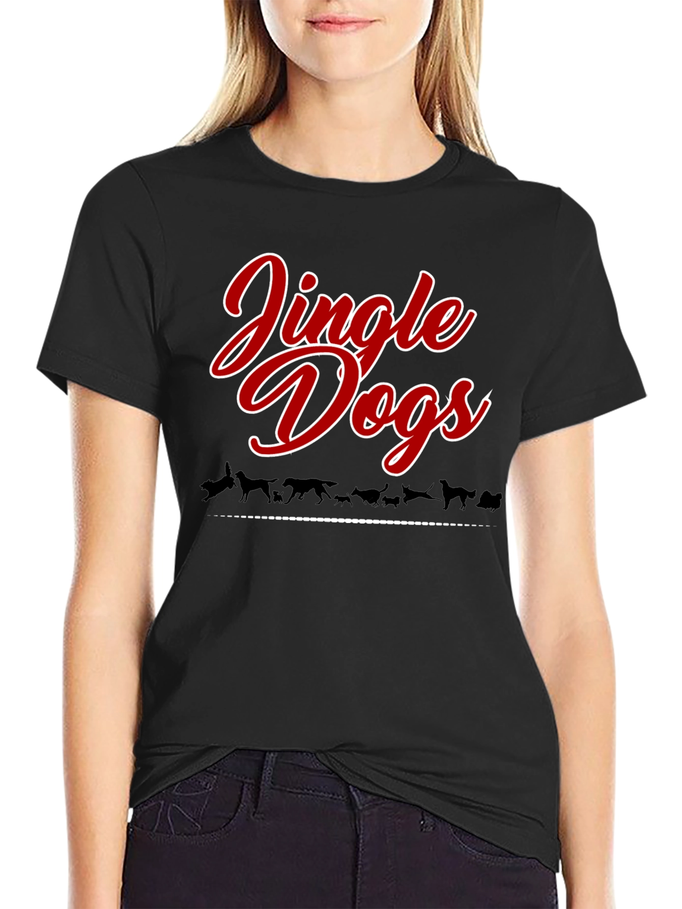 Jingle Dogs Christmas Holiday Graphic Tee