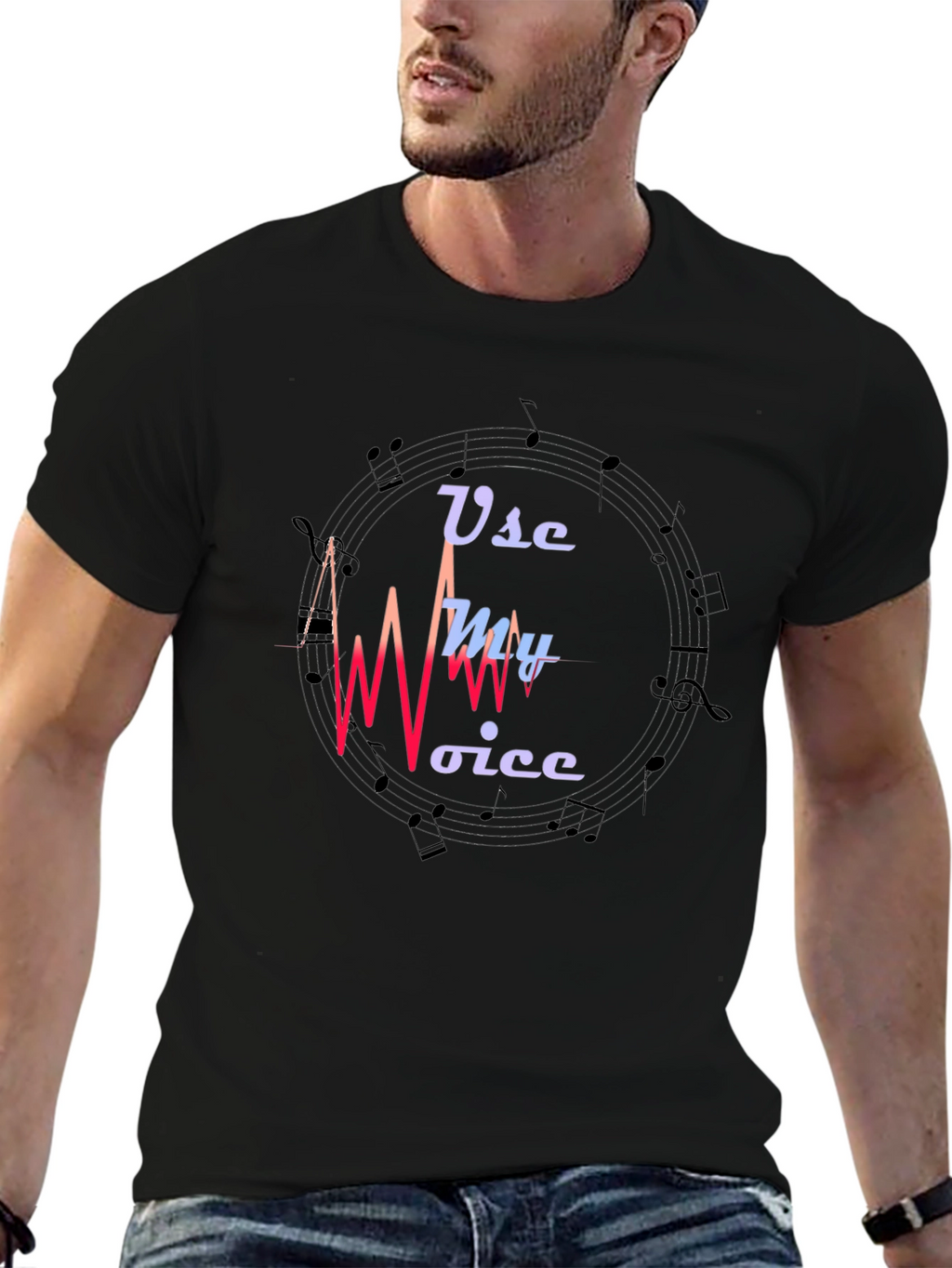 Use My Voice Graphic Black T-Shirt
