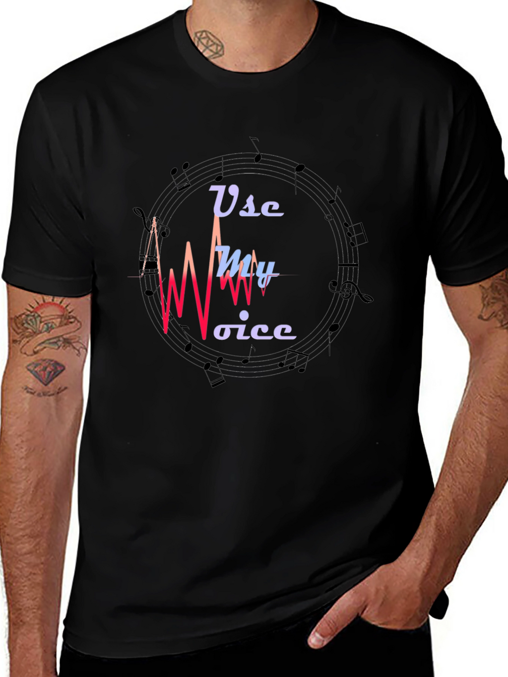 Use My Voice Graphic Black T-Shirt