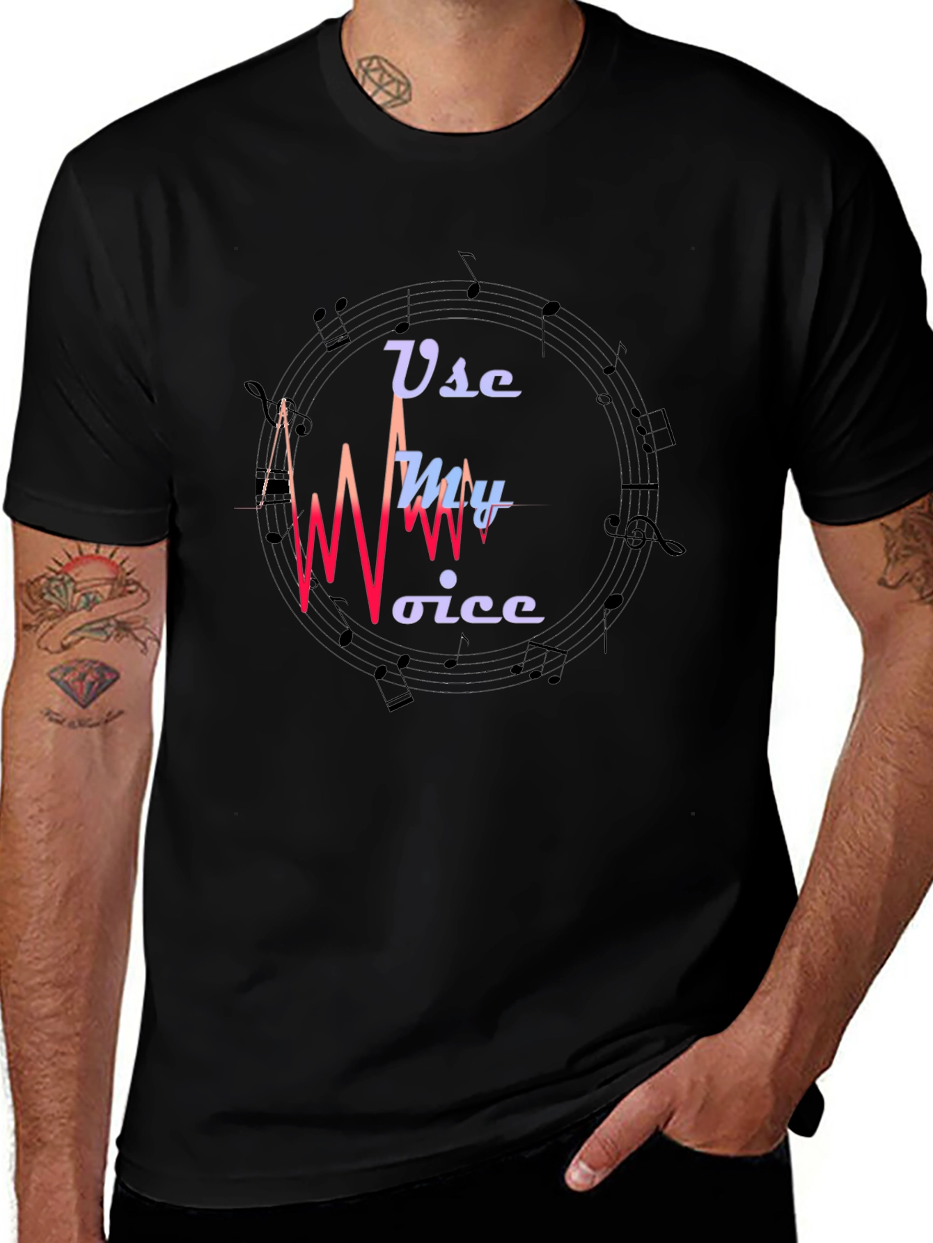 Use My Voice Graphic Black T-Shirt