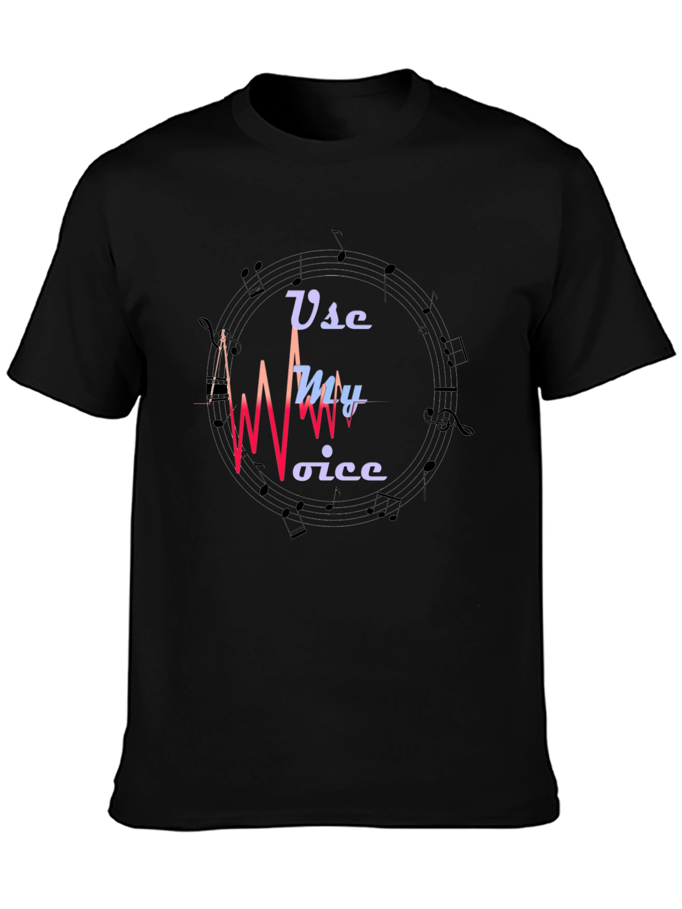 Use My Voice Graphic Black T-Shirt