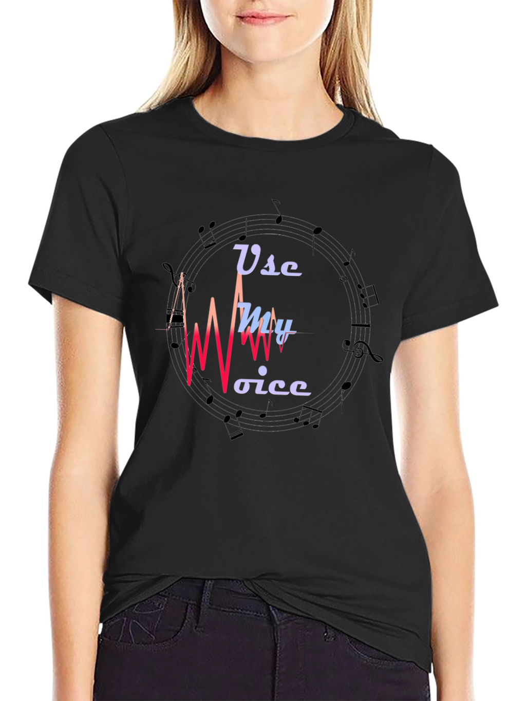 Use My Voice Graphic Black T-Shirt