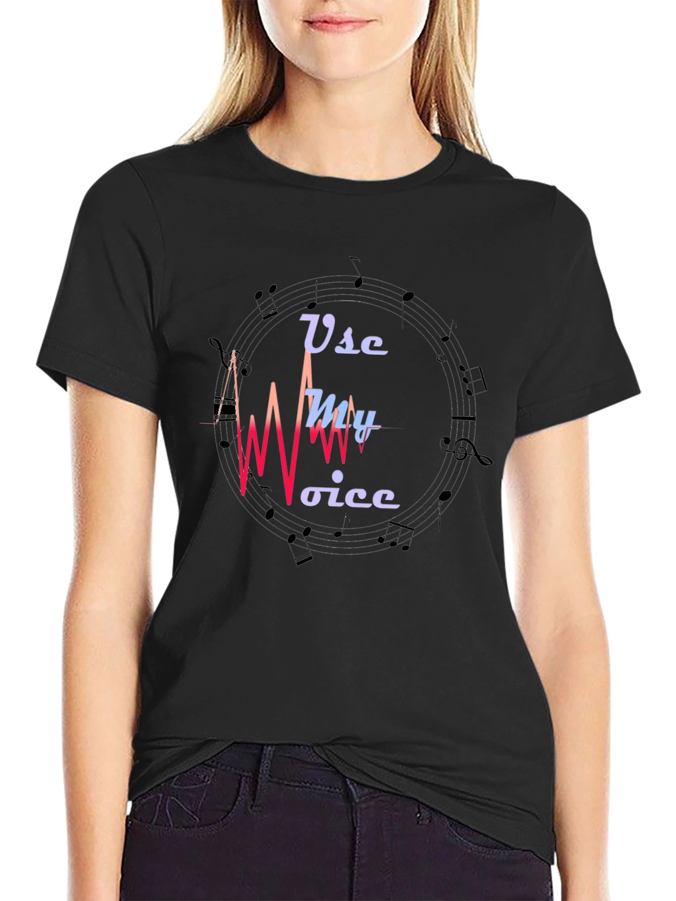 Use My Voice Graphic Black T-Shirt